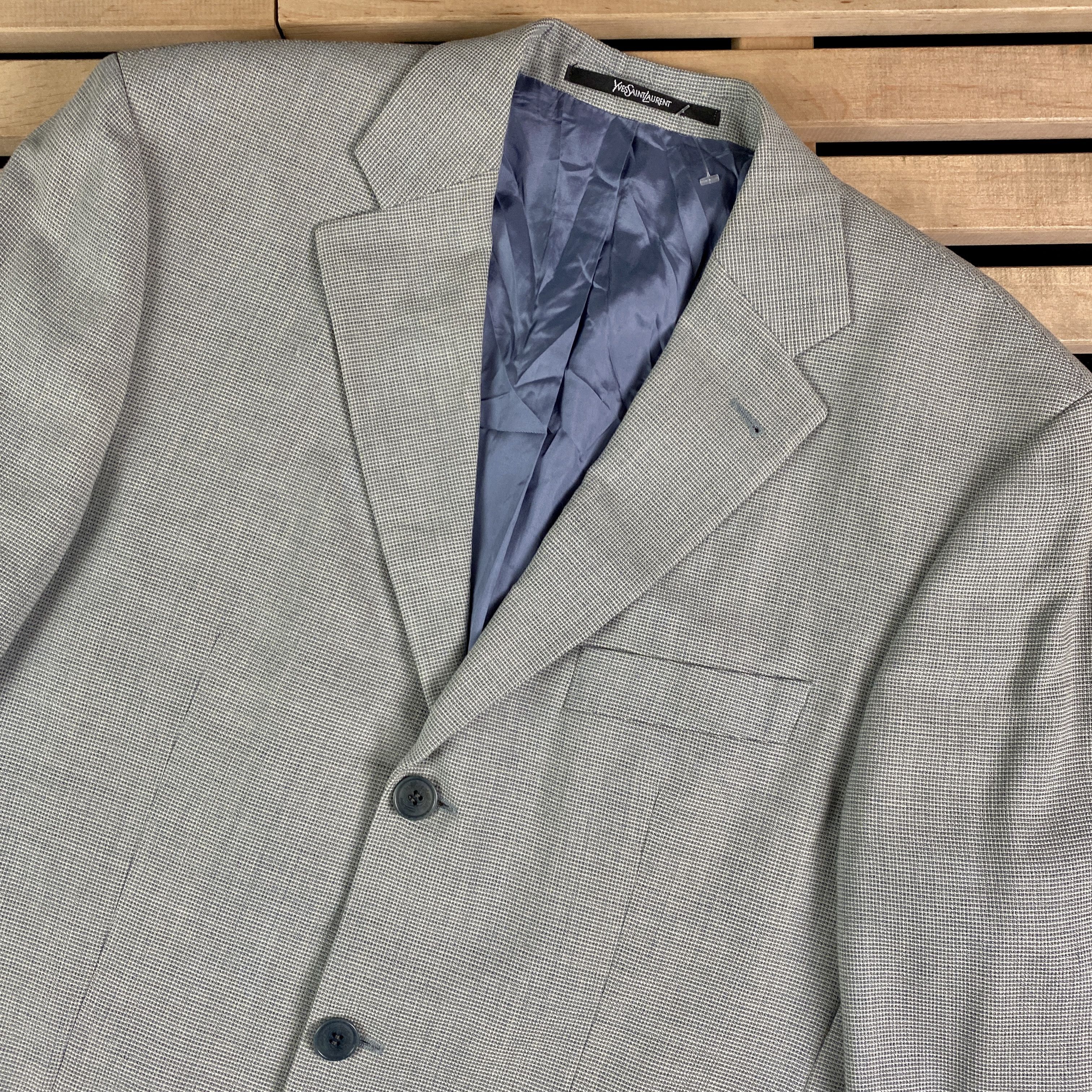 Yves Saint Laurent Mens Blazer Jacket Yves Saints Laurent Vintage Size 50 Size 50R - 2 Thumbnail