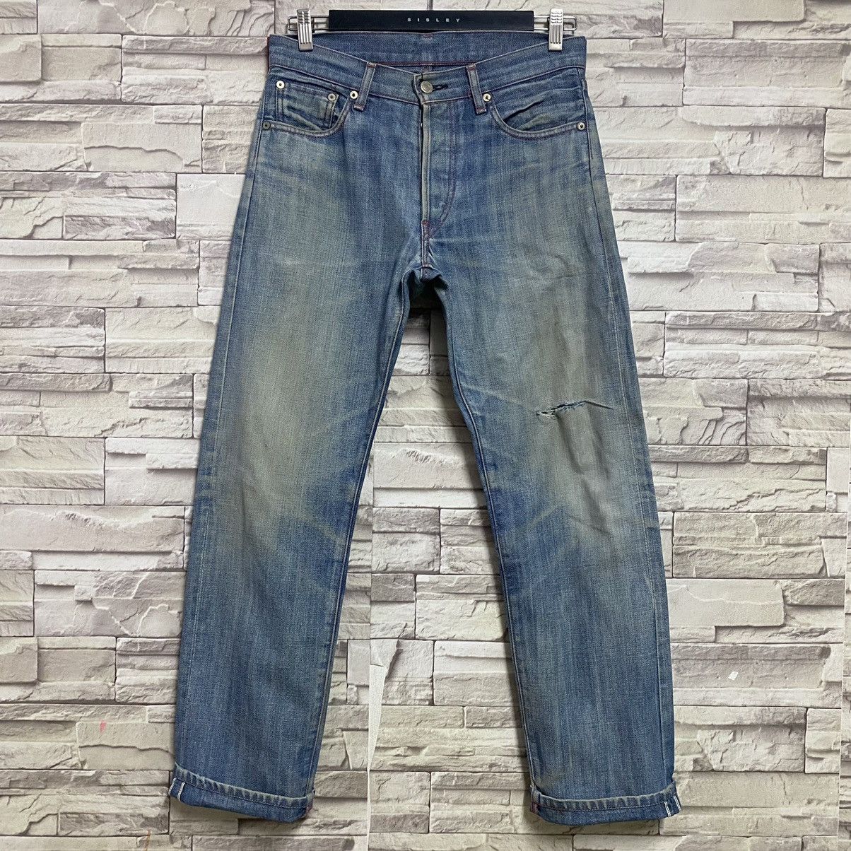 Levi's Levis Red Distressed Denim Selvedge Jeans Size US 30 / EU 46 - 4 Thumbnail