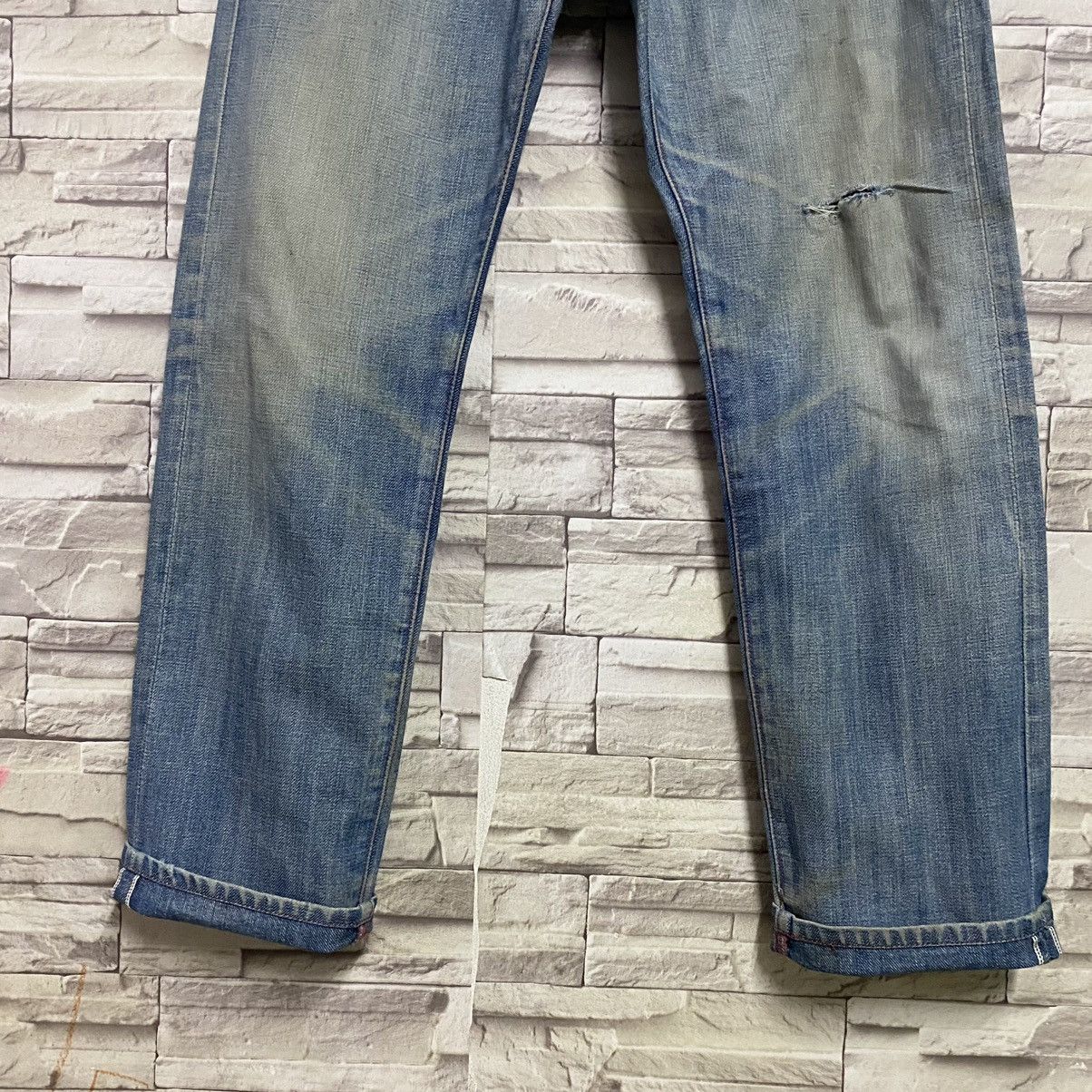 Levi's Levis Red Distressed Denim Selvedge Jeans Size US 30 / EU 46 - 10 Thumbnail