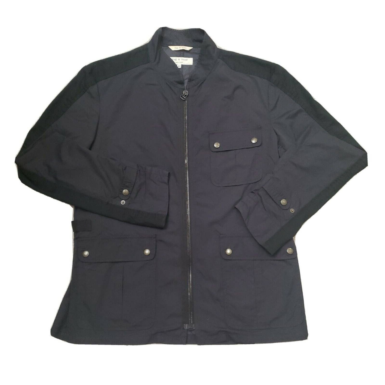 Rag & Bone Windbreaker Military Cargo Long Light Jacket 42