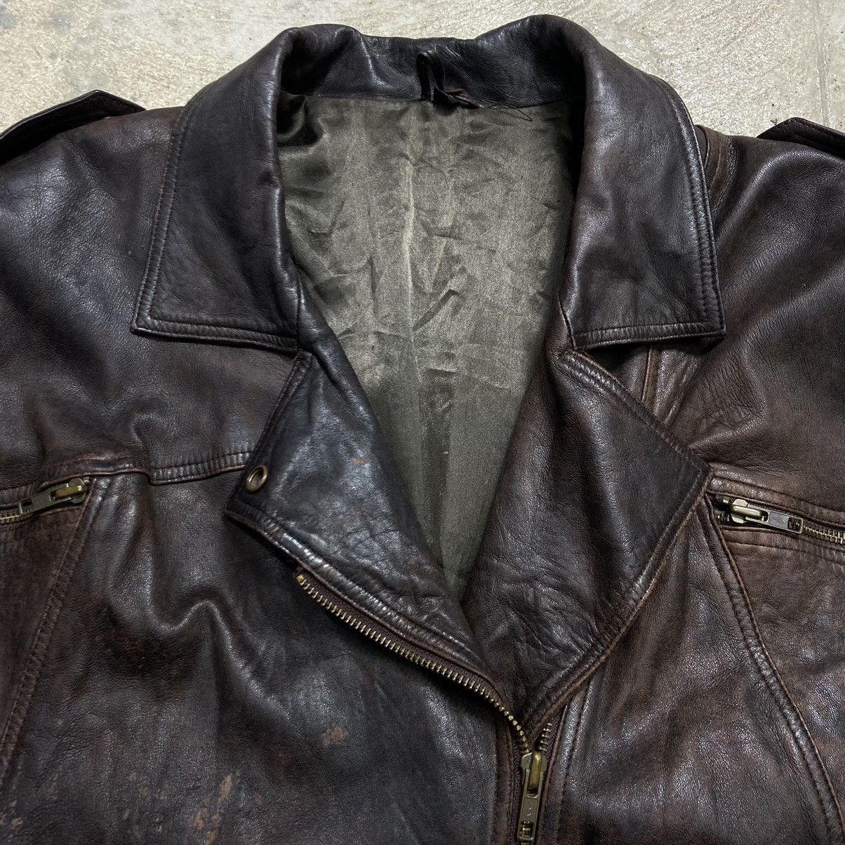 Genuine Leather 1970s BIKER LEATHER JACKET Size US L / EU 52-54 / 3 - 7 Thumbnail
