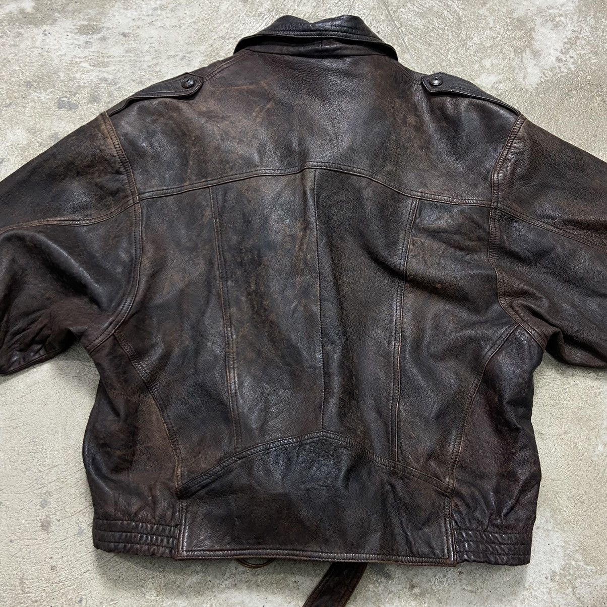 Genuine Leather 1970s BIKER LEATHER JACKET Size US L / EU 52-54 / 3 - 5 Thumbnail