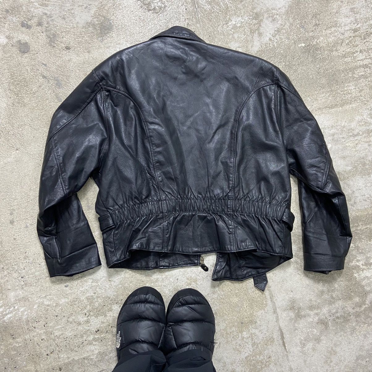 Genuine Leather 1970s BIKER LEATHER JACKET Size US L / EU 52-54 / 3 - 4 Thumbnail