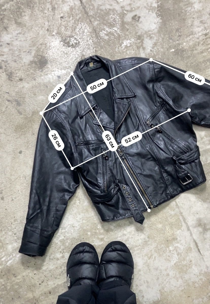 Genuine Leather 1970s BIKER LEATHER JACKET Size US L / EU 52-54 / 3 - 6 Thumbnail