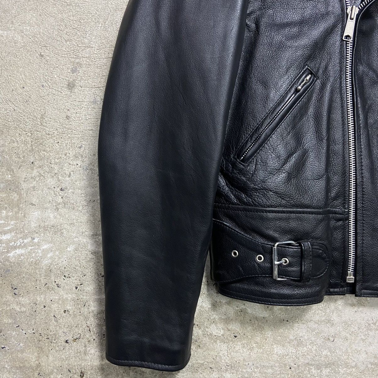 Genuine Leather 1980s BIKER LEATHER JACKET EXCELLENT VINTAGE QUALITY - 2273 Size US L / EU 52-54 / 3 - 6 Thumbnail