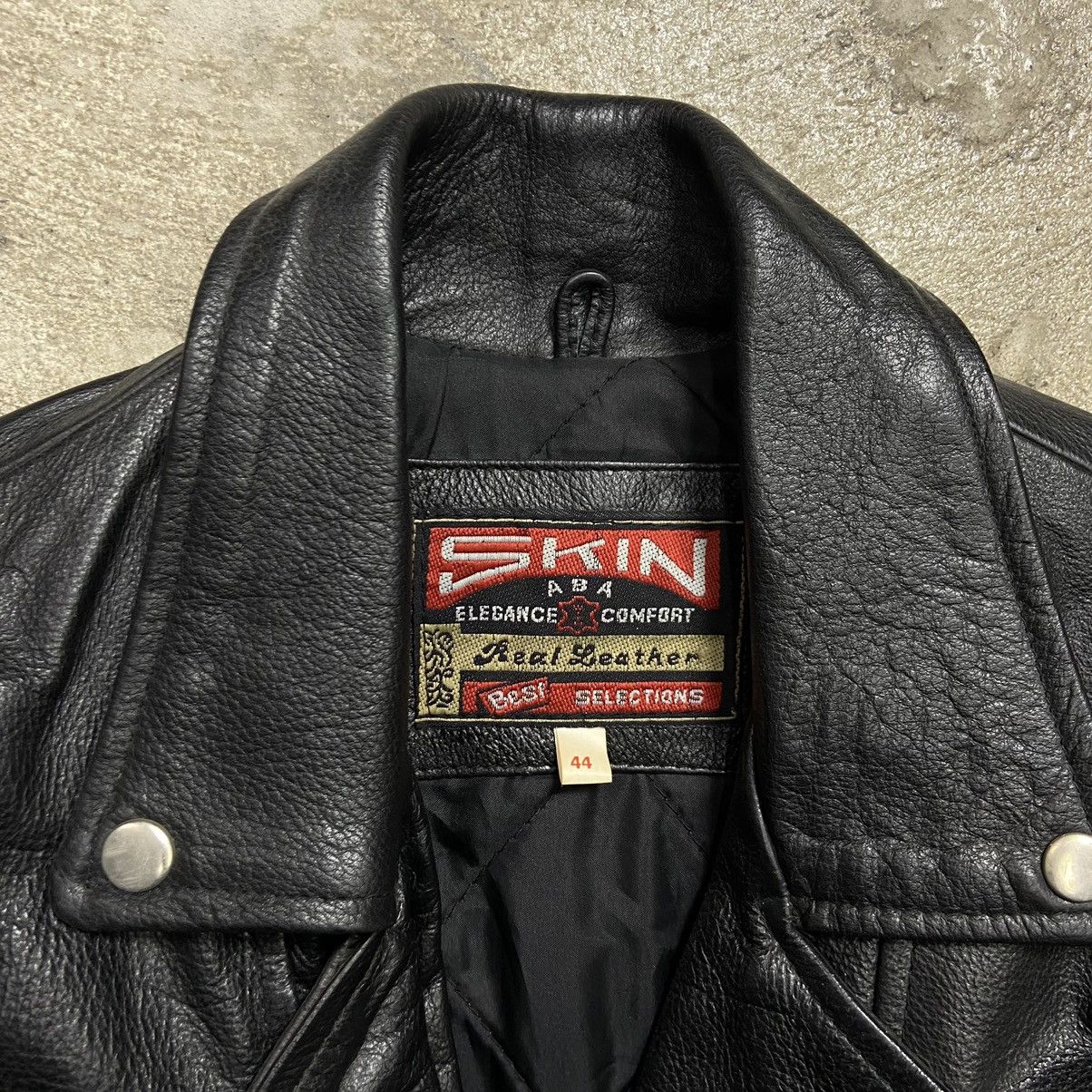 Genuine Leather 1980s BIKER LEATHER JACKET EXCELLENT VINTAGE QUALITY - 2273 Size US L / EU 52-54 / 3 - 12 Thumbnail