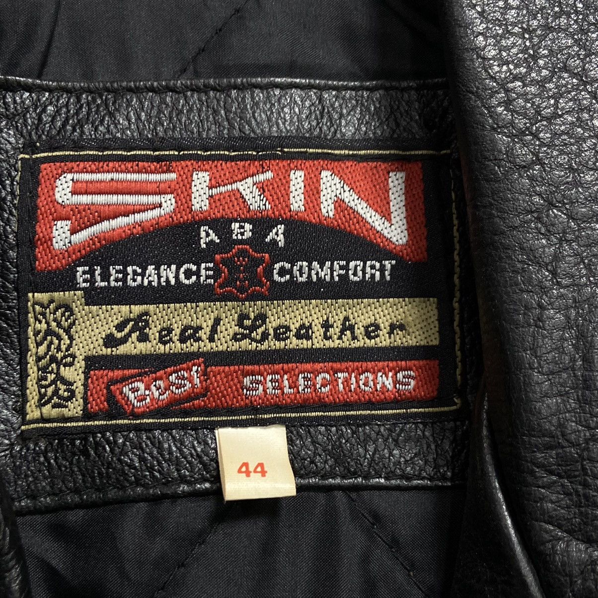 Genuine Leather 1980s BIKER LEATHER JACKET EXCELLENT VINTAGE QUALITY - 2273 Size US L / EU 52-54 / 3 - 14 Thumbnail
