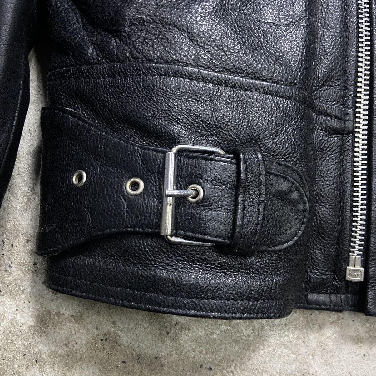 Genuine Leather 1980s BIKER LEATHER JACKET EXCELLENT VINTAGE QUALITY - 2273 Size US L / EU 52-54 / 3 - 7 Thumbnail