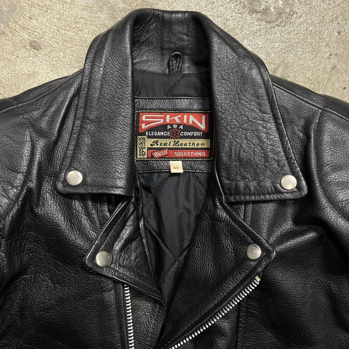 Genuine Leather 1980s BIKER LEATHER JACKET EXCELLENT VINTAGE QUALITY - 2273 Size US L / EU 52-54 / 3 - 10 Thumbnail