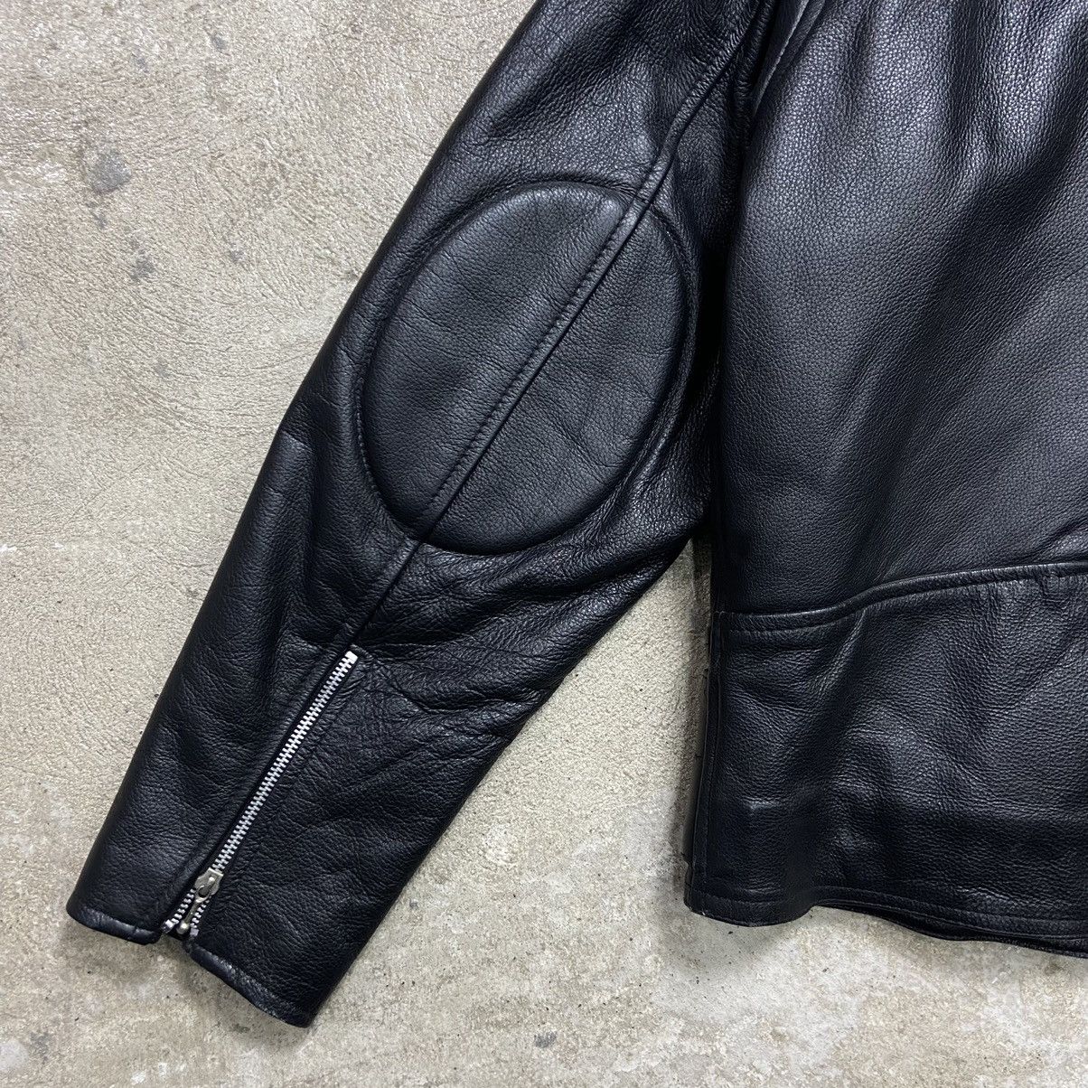 Genuine Leather 1980s BIKER LEATHER JACKET EXCELLENT VINTAGE QUALITY - 2273 Size US L / EU 52-54 / 3 - 8 Thumbnail