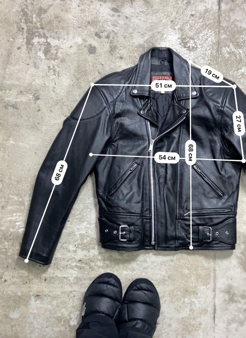 Genuine Leather 1980s BIKER LEATHER JACKET EXCELLENT VINTAGE QUALITY - 2273 Size US L / EU 52-54 / 3 - 17 Thumbnail