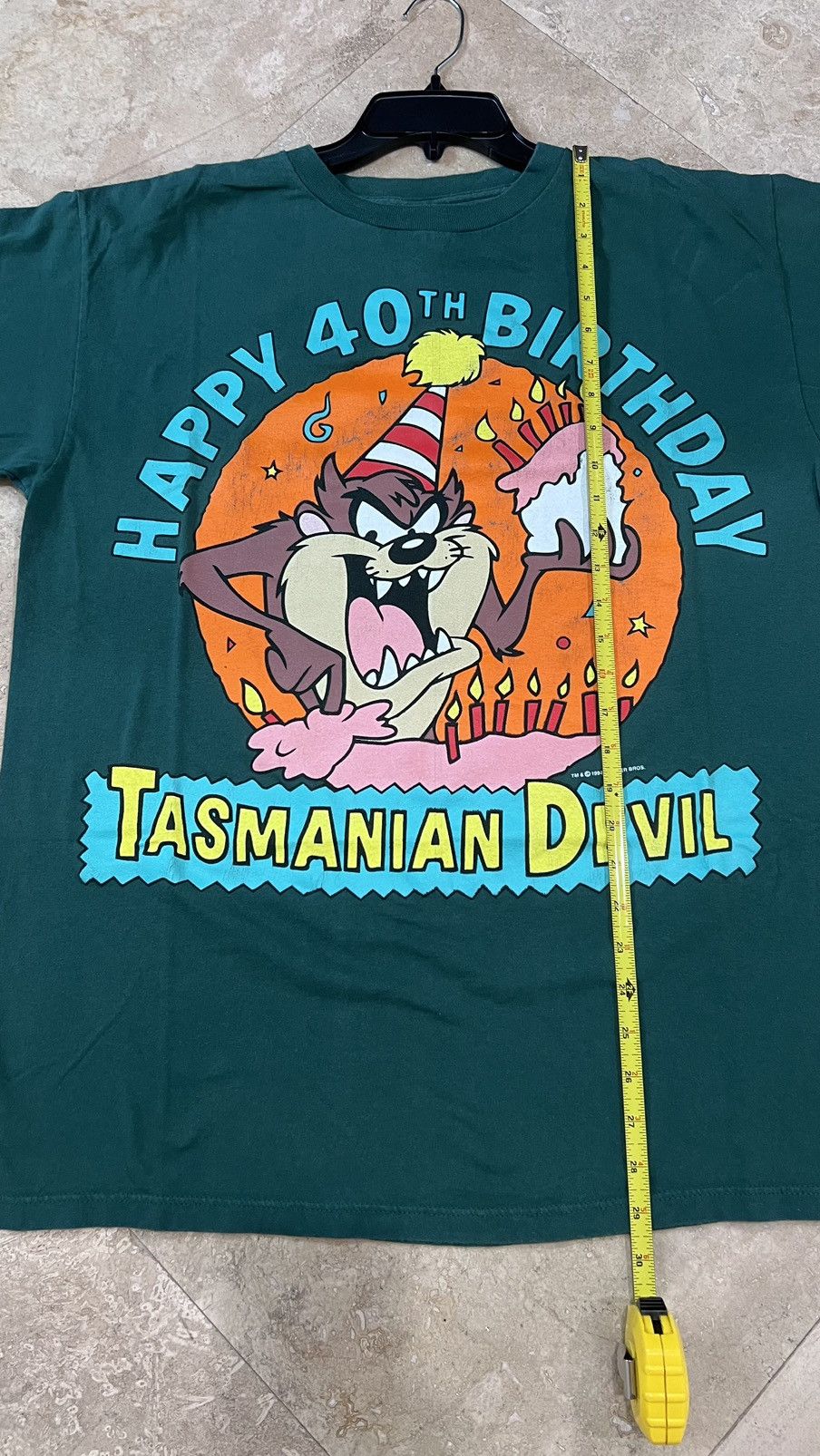 Vintage 1994 Happy 40th Birthday Tasmanian Devil Sz L Single Stitch Size US L / EU 52-54 / 3 - 9 Thumbnail