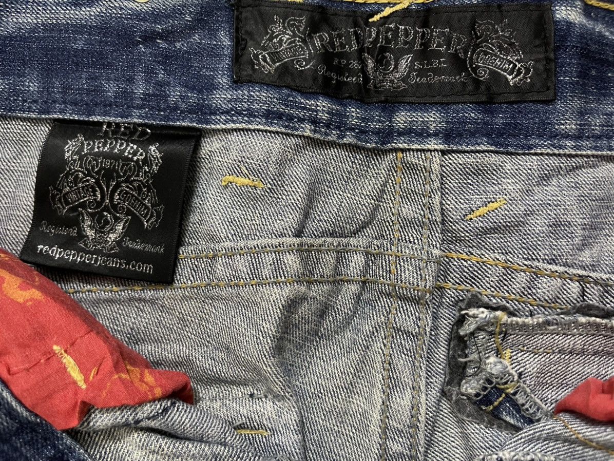 Japanese Brand × Kapital GRAILED🔥Special Edition Red Pepper Distressed Denim Jeans Size US 30 / EU 46 - 9 Thumbnail