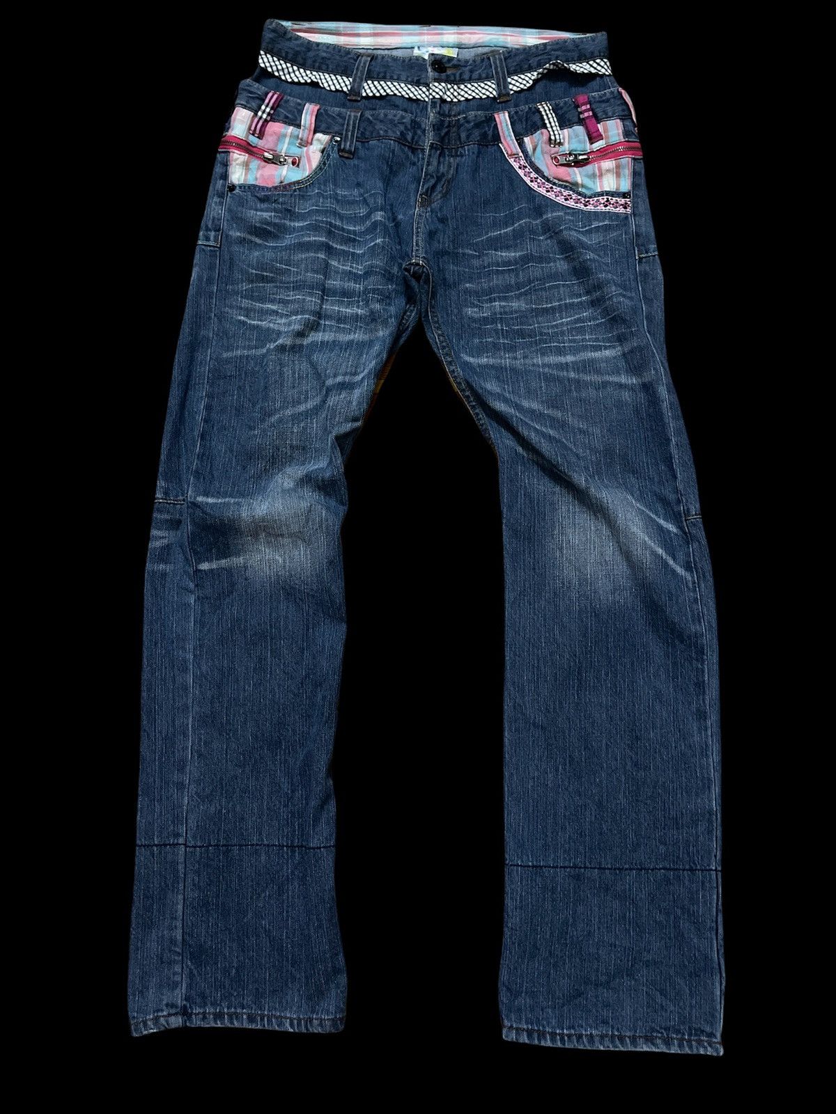 Designer × Japanese Brand Japanese Brand Double Waist Denim Jeans Size US 32 / EU 48 - 1 Thumbnail