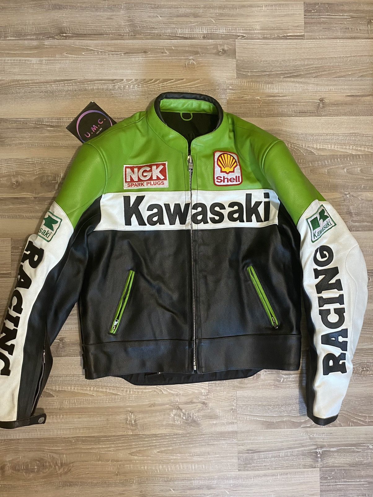 Genuine Leather Kawasaki leather jacket racing moto | Grailed