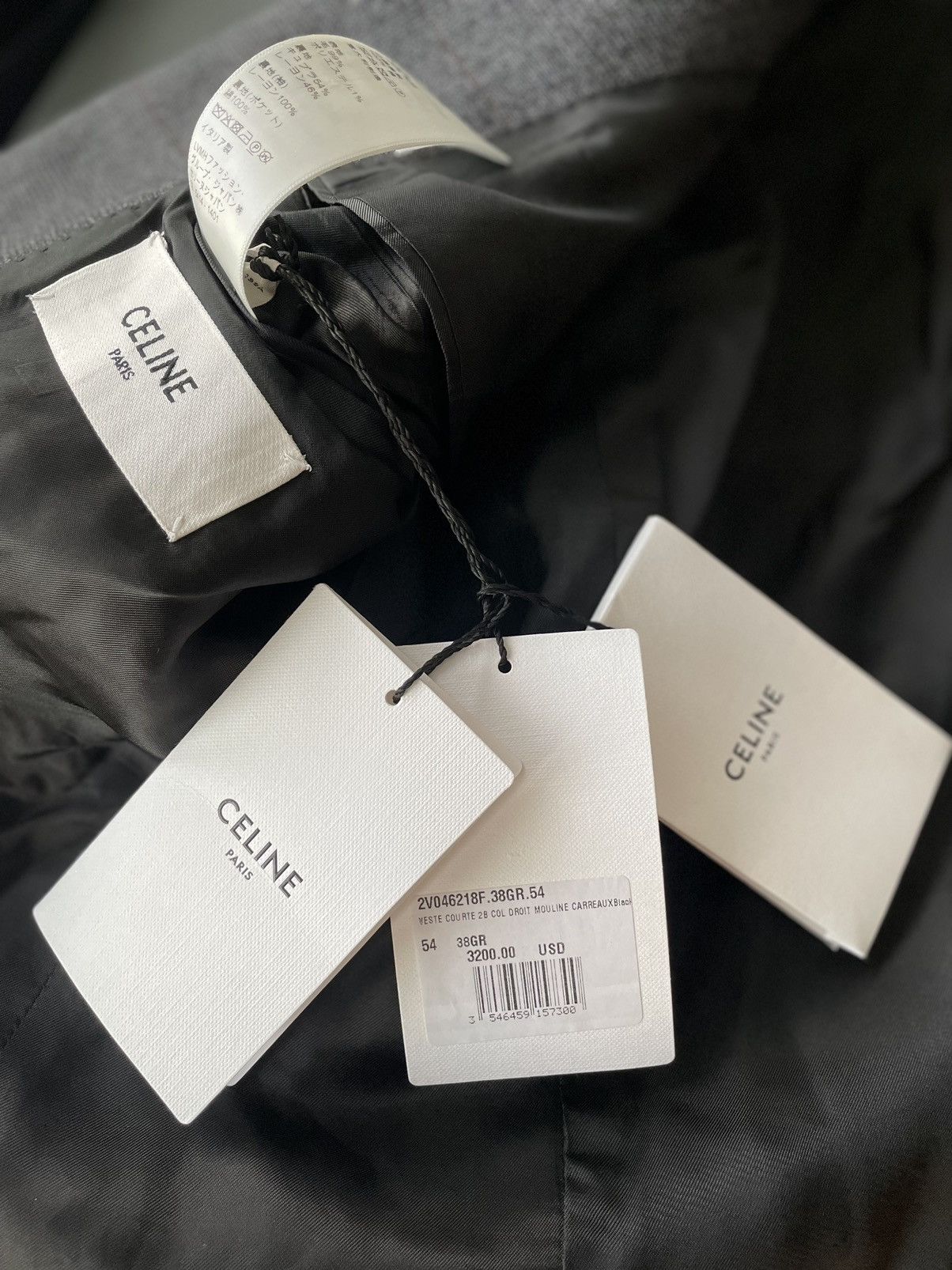 Celine × Hedi Slimane $3,600 Runway Celine Paris Virgin Wool Blazer by Hedi Size 54R - 8 Thumbnail