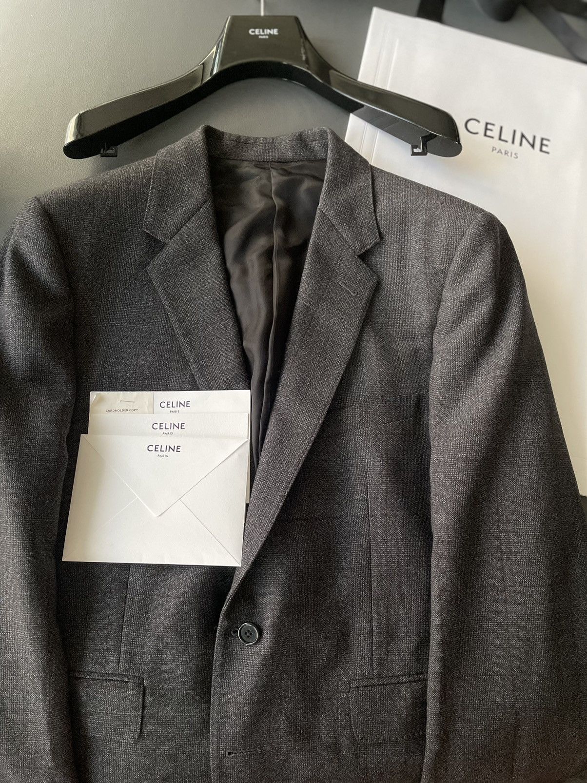 Celine × Hedi Slimane $3,600 Runway Celine Paris Virgin Wool Blazer by Hedi Size 54R - 21 Thumbnail