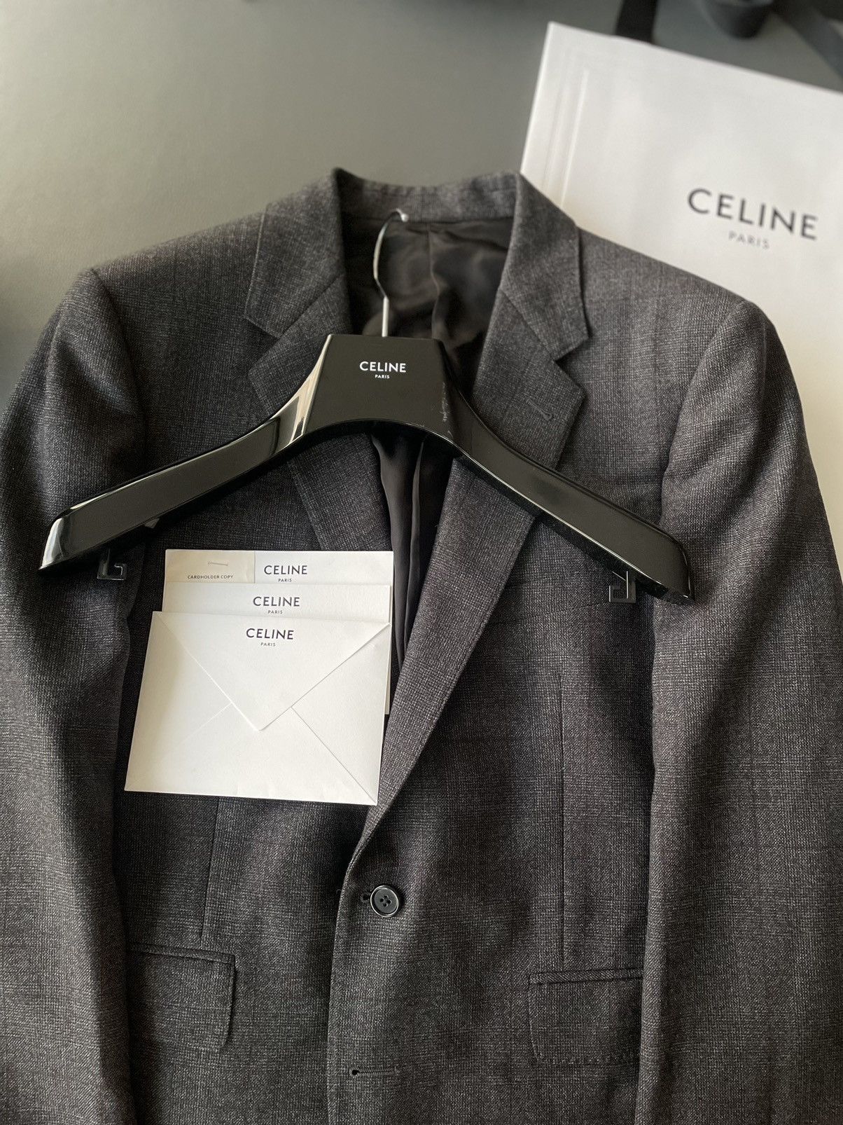 Celine × Hedi Slimane Rare $3,600 Value Brand New Runway Virgin Wool Blazer Size 52L - 1 Thumbnail