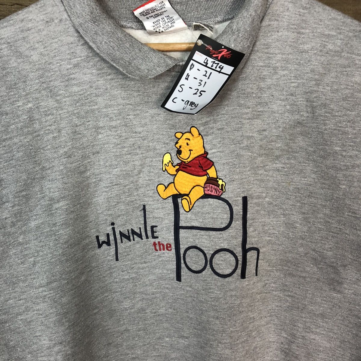 Disney × Mickey Mouse Pooh disney Grey Sweatshirt #4774 Size M / US 6-8 / IT 42-44 - 6 Thumbnail