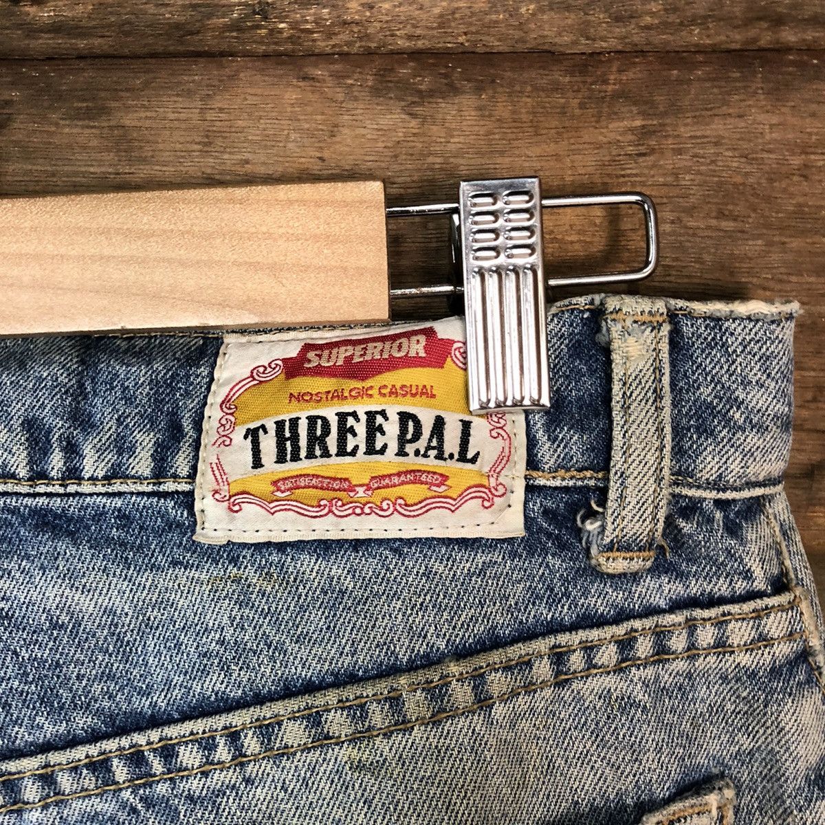 Japanese Brand Superior Three P.A.L blue Distreesed Denim Pants #4658 Size US 29 - 16 Thumbnail