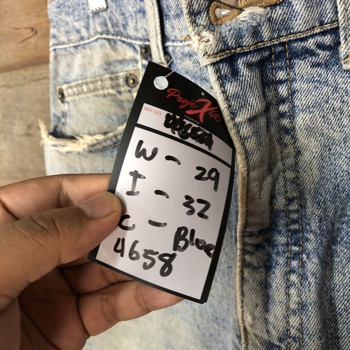 Japanese Brand Superior Three P.A.L blue Distreesed Denim Pants #4658 Size US 29 - 10 Thumbnail