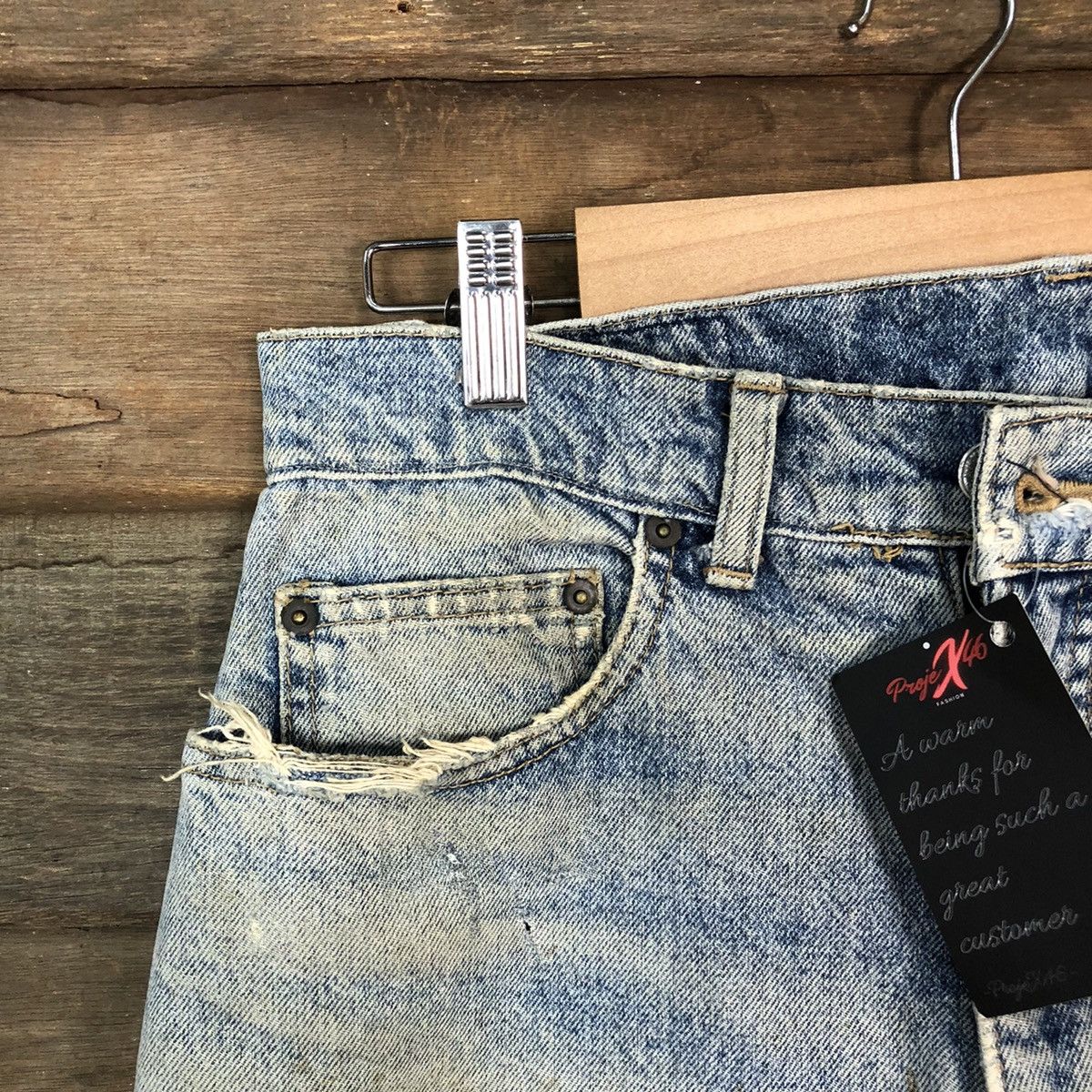 Japanese Brand Superior Three P.A.L blue Distreesed Denim Pants #4658 Size US 29 - 4 Thumbnail