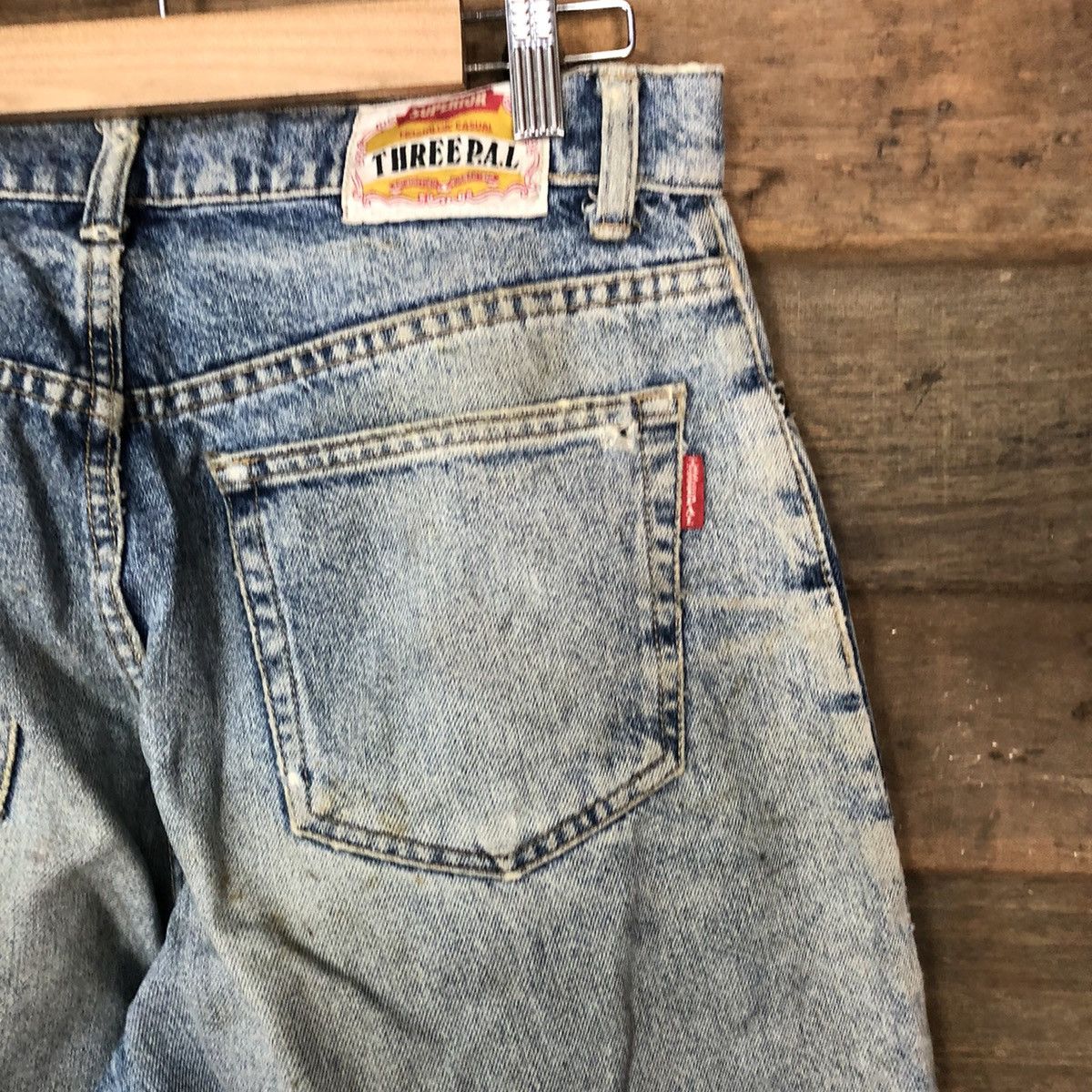 Japanese Brand Superior Three P.A.L blue Distreesed Denim Pants #4658 Size US 29 - 15 Thumbnail