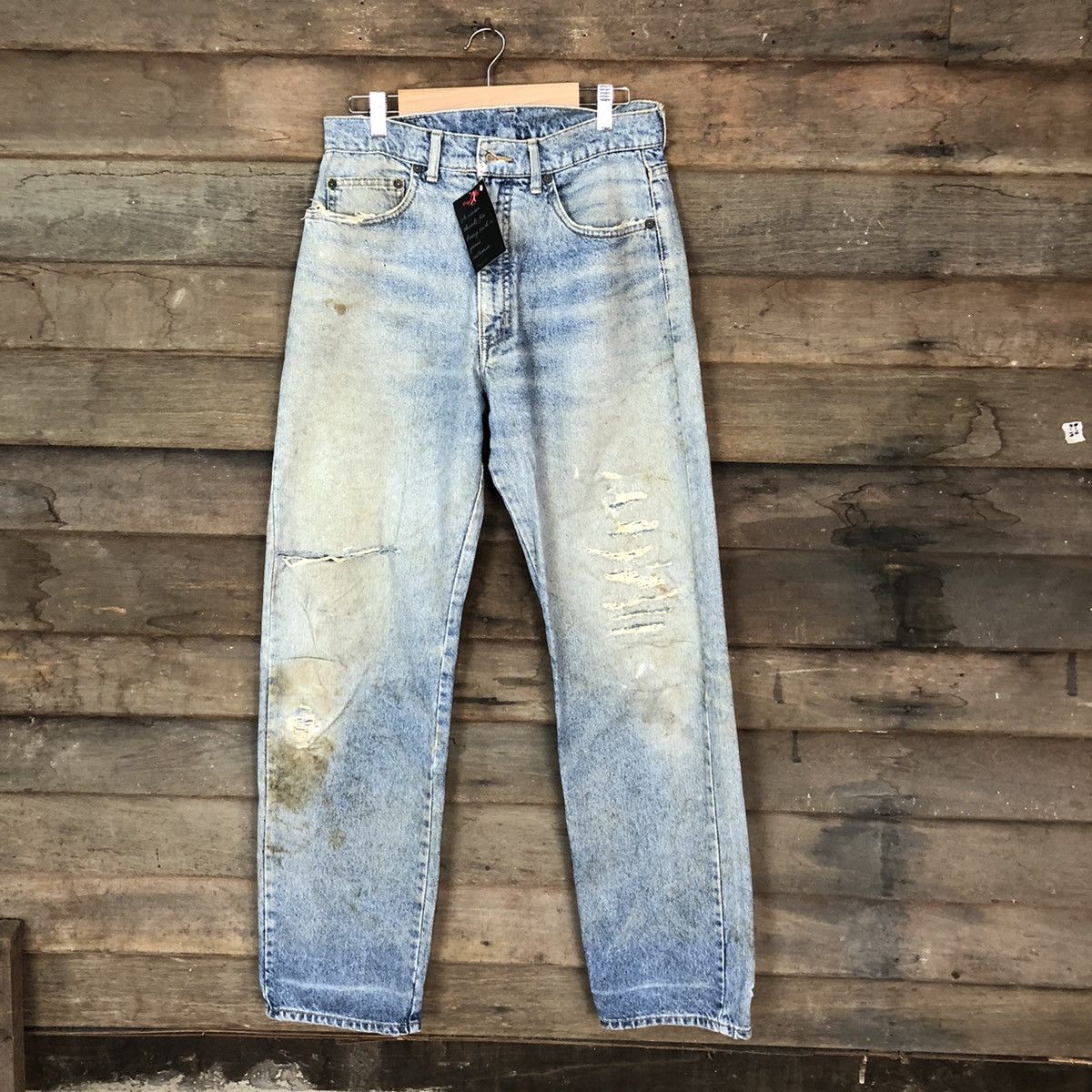Japanese Brand Superior Three P.A.L blue Distreesed Denim Pants #4658 Size US 29 - 1 Thumbnail