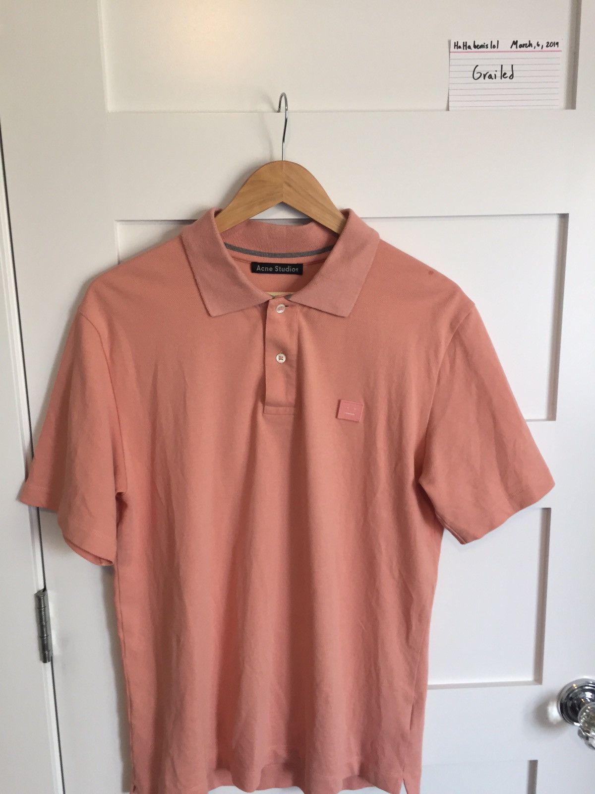 Acne Studios ACNE STUDIOS NORFOLK POLO IN PALE PINK Size US L / EU 52-54 / 3 - 2 Thumbnail