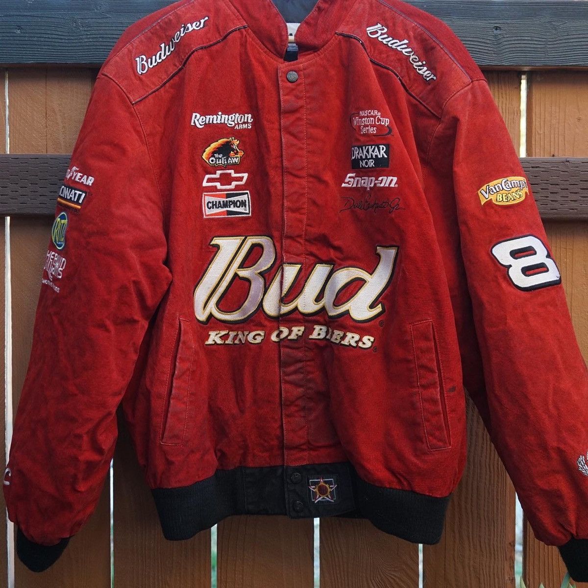 Vintage Vintage Dale Earnhardt ‘Bud King of Beers’ Racing Jacket | Grailed