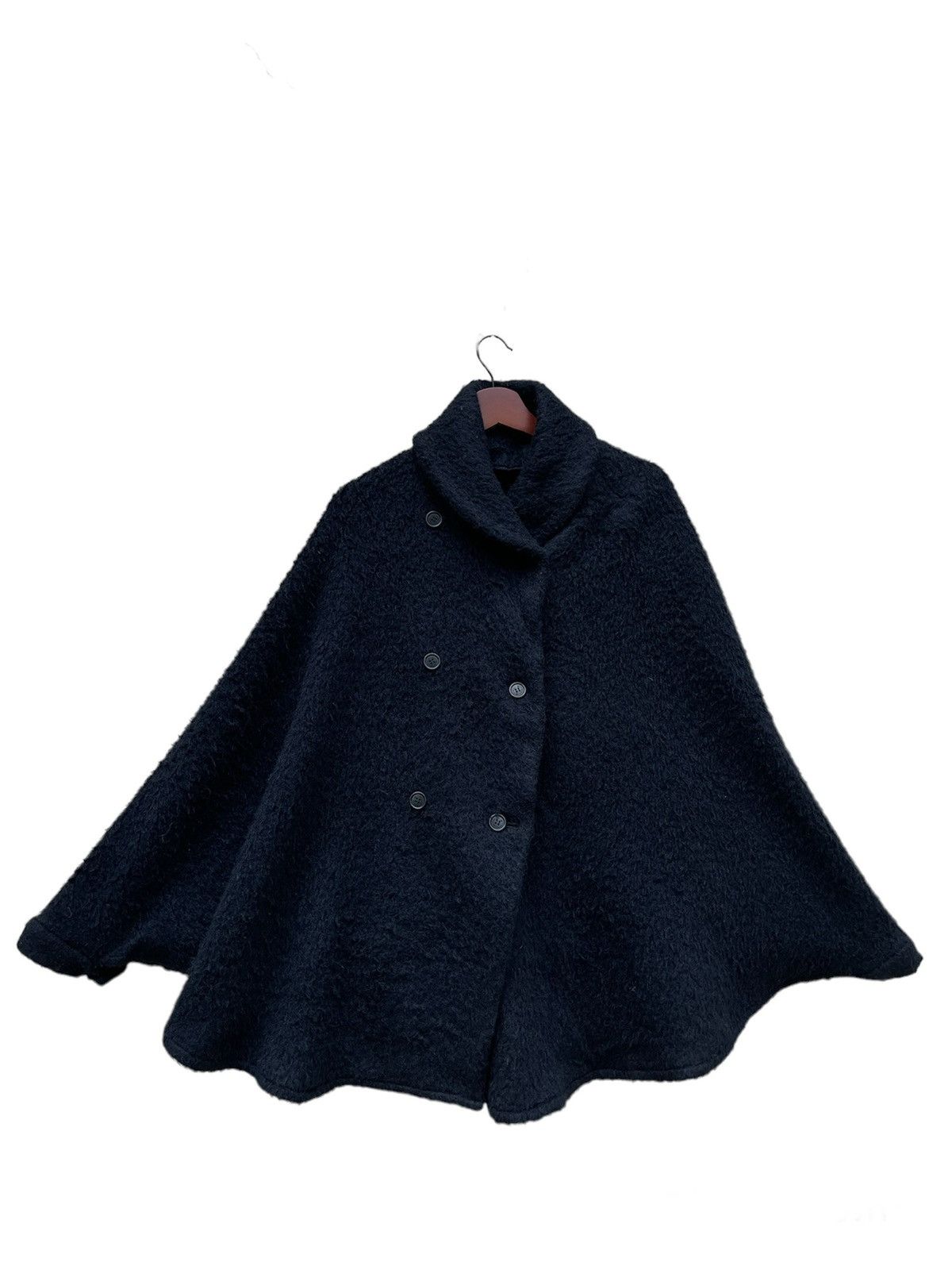Etro × Vintage 🖤Vintage Black ETRO MOHAIR ALPACA PONCHO JACKET RUNWAY Size M / US 6-8 / IT 42-44 - 3 Thumbnail