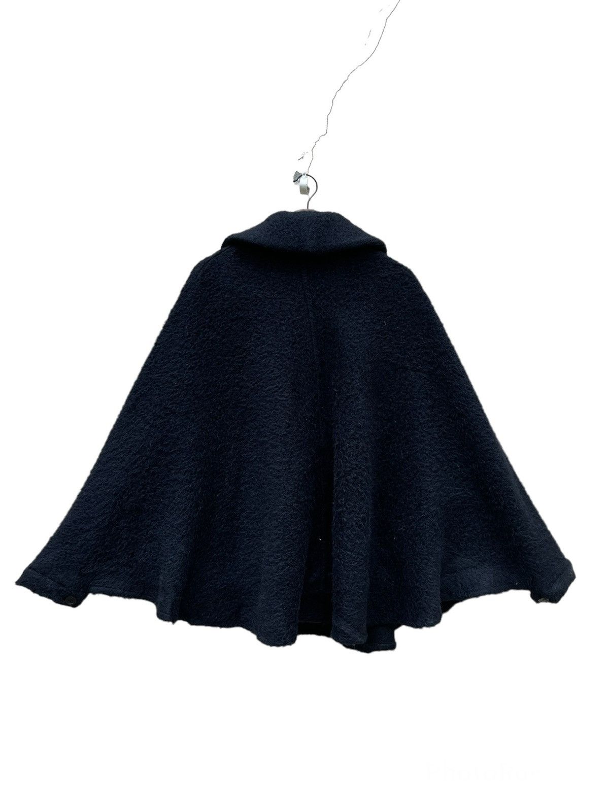 Etro × Vintage 🖤Vintage Black ETRO MOHAIR ALPACA PONCHO JACKET RUNWAY Size M / US 6-8 / IT 42-44 - 2 Thumbnail