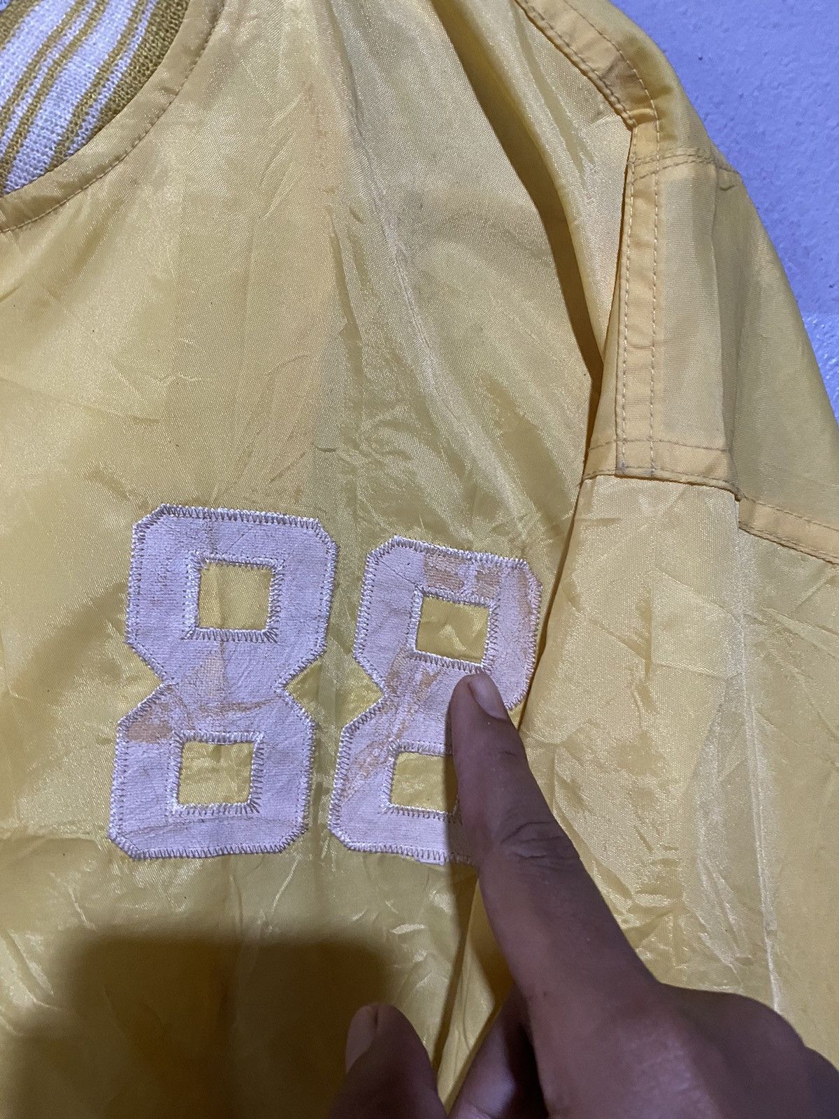 Vintage Vintage 80s Something Sports Varsity Jacket – Yellow Bomber Size US M / EU 48-50 / 2 - 8 Thumbnail