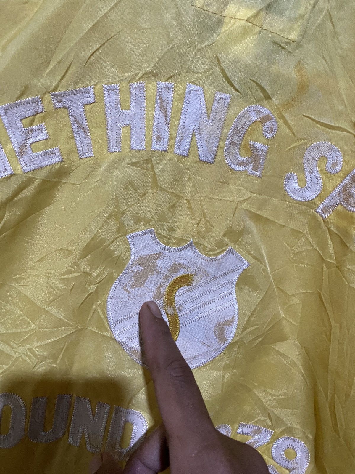 Vintage Vintage 80s Something Sports Varsity Jacket – Yellow Bomber Size US M / EU 48-50 / 2 - 7 Thumbnail