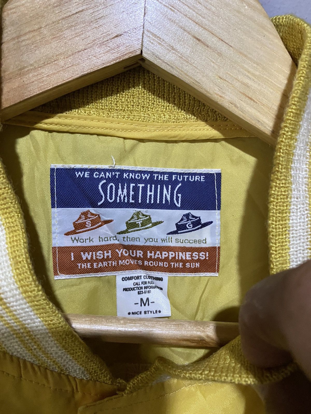 Vintage Vintage 80s Something Sports Varsity Jacket – Yellow Bomber Size US M / EU 48-50 / 2 - 9 Thumbnail