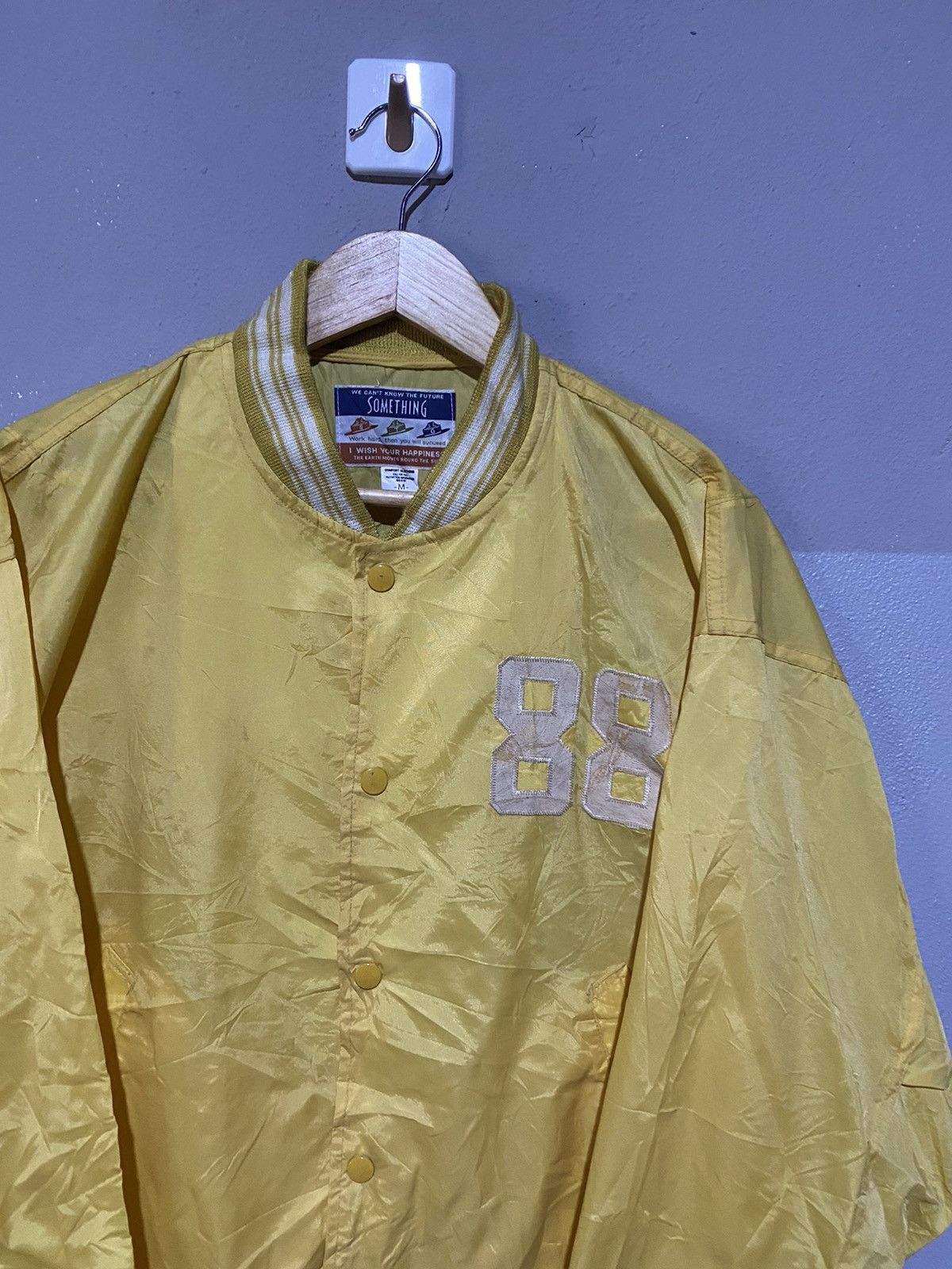 Vintage Vintage 80s Something Sports Varsity Jacket – Yellow Bomber Size US M / EU 48-50 / 2 - 4 Thumbnail