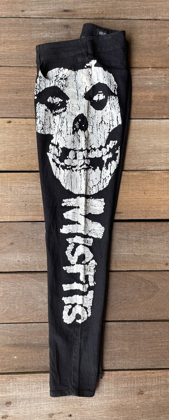 Iron Fist × Misfits × Vintage Misfits Overprint Blue Black Jeans Size US 32 / EU 48 - 2 Thumbnail