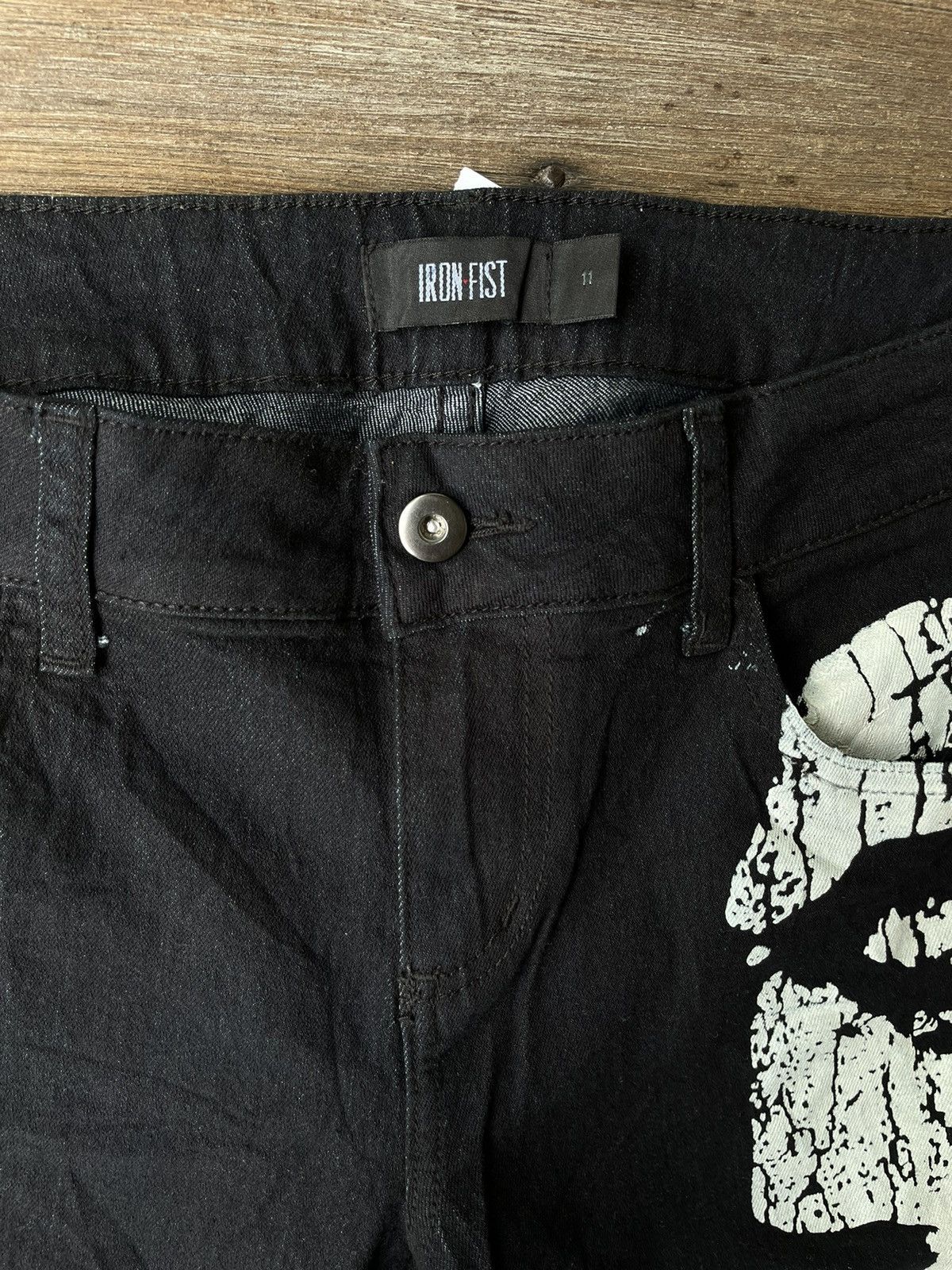 Iron Fist × Misfits × Vintage Misfits Overprint Blue Black Jeans Size US 32 / EU 48 - 4 Thumbnail