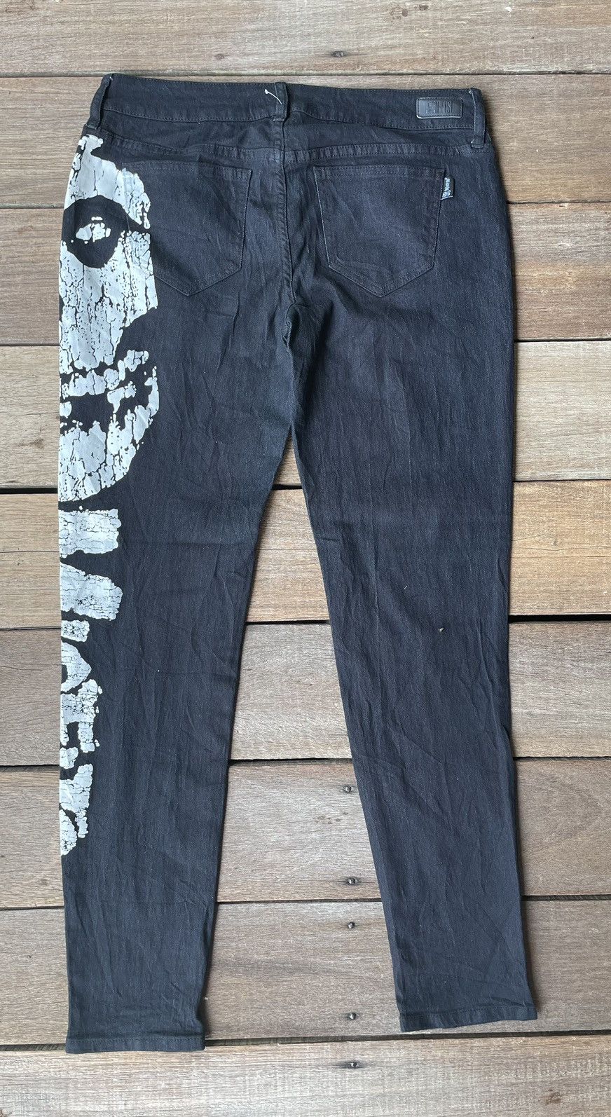 Iron Fist × Misfits × Vintage Misfits Overprint Blue Black Jeans Size US 32 / EU 48 - 3 Thumbnail