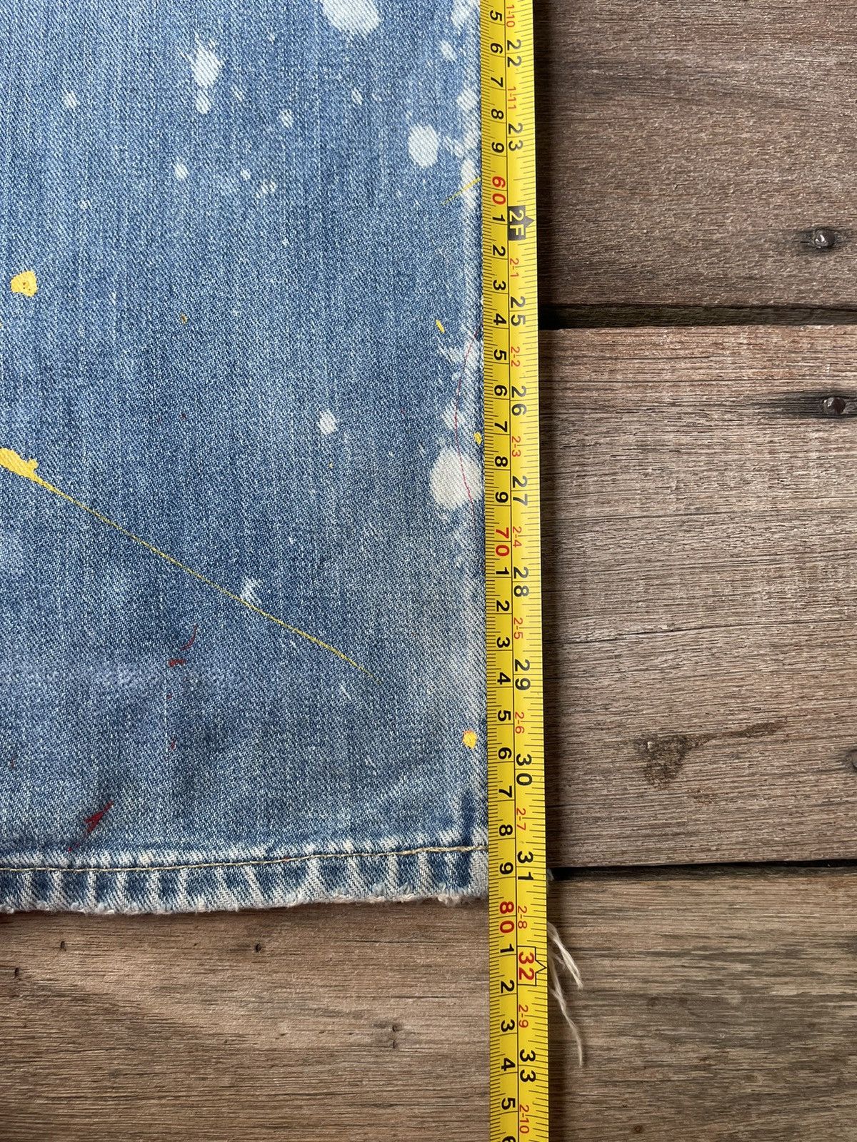 Lee Vintage Lee Custom Paint Distressed Denim Light Blue Size US 30 / EU 46 - 7 Thumbnail