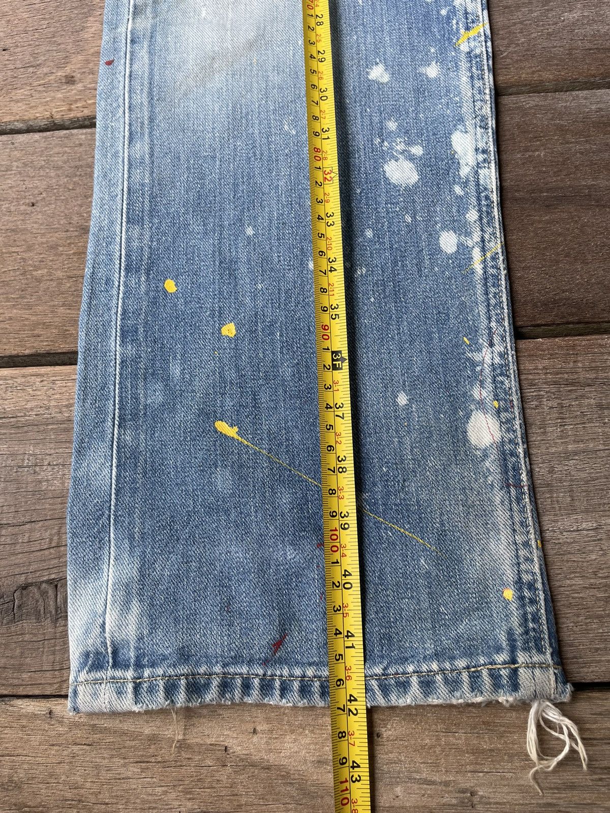 Lee Vintage Lee Custom Paint Distressed Denim Light Blue Size US 30 / EU 46 - 8 Thumbnail