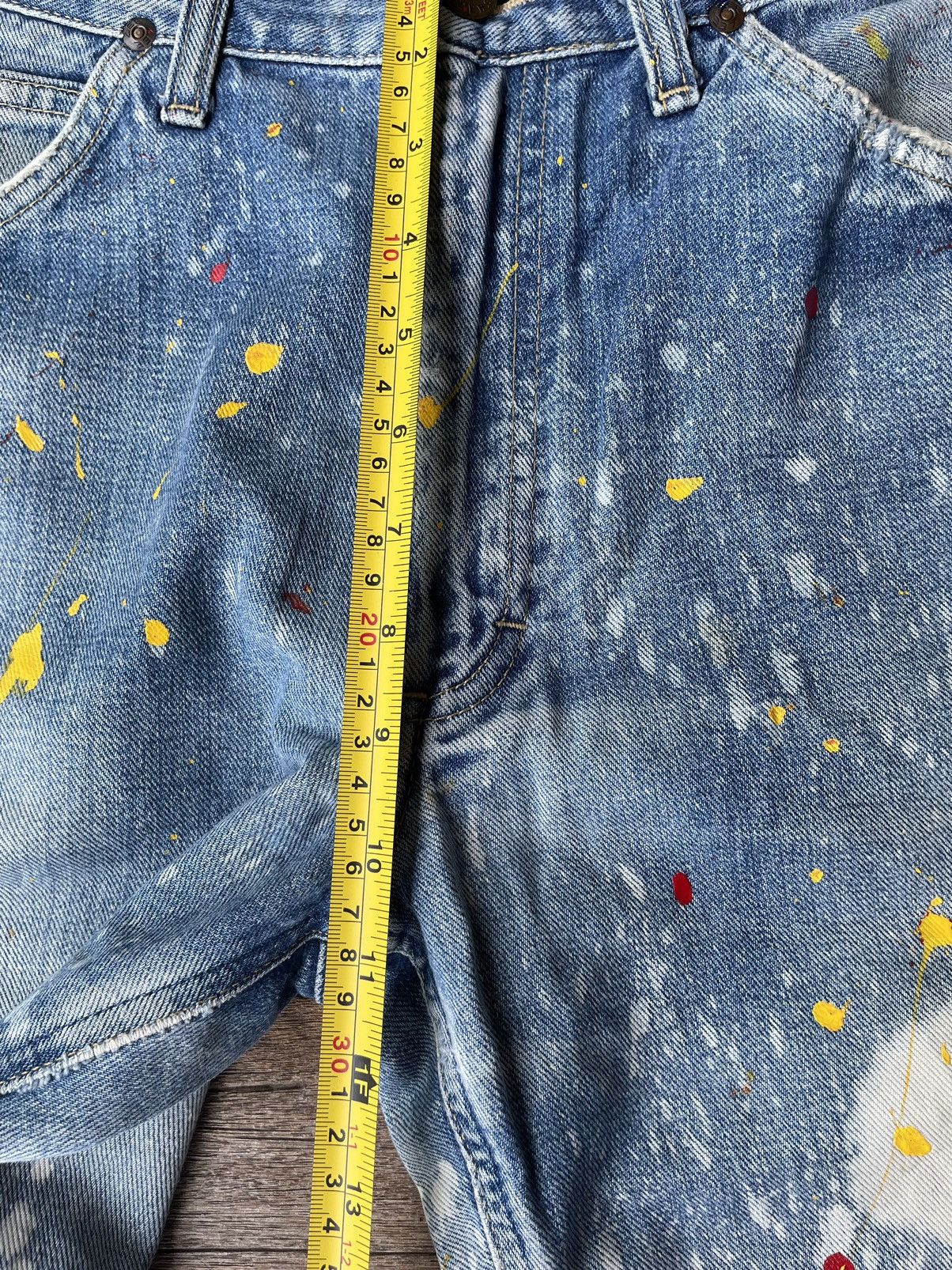 Lee Vintage Lee Custom Paint Distressed Denim Light Blue Size US 30 / EU 46 - 11 Thumbnail