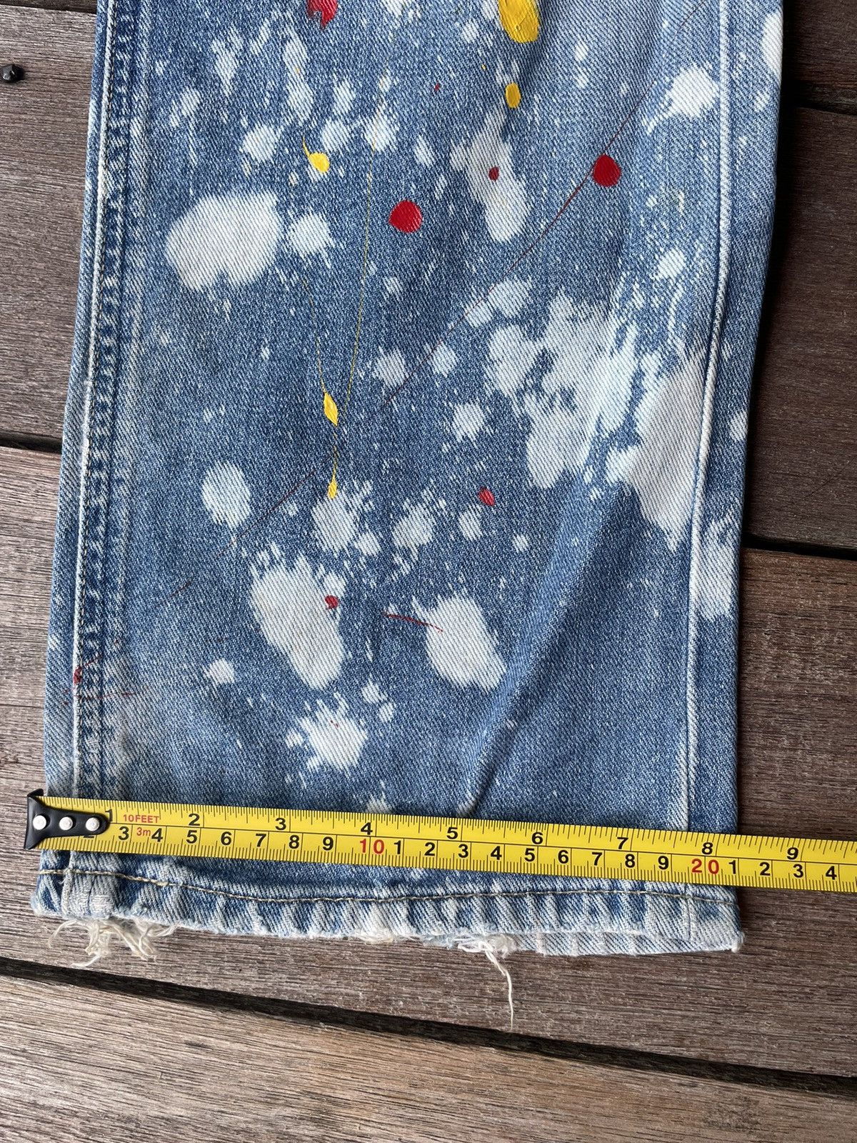 Lee Vintage Lee Custom Paint Distressed Denim Light Blue Size US 30 / EU 46 - 12 Thumbnail