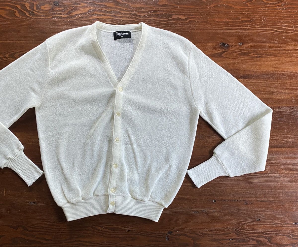 Vintage Vintage 70’s Jantzen White Cream Knit Cardigan Sweater | Grailed