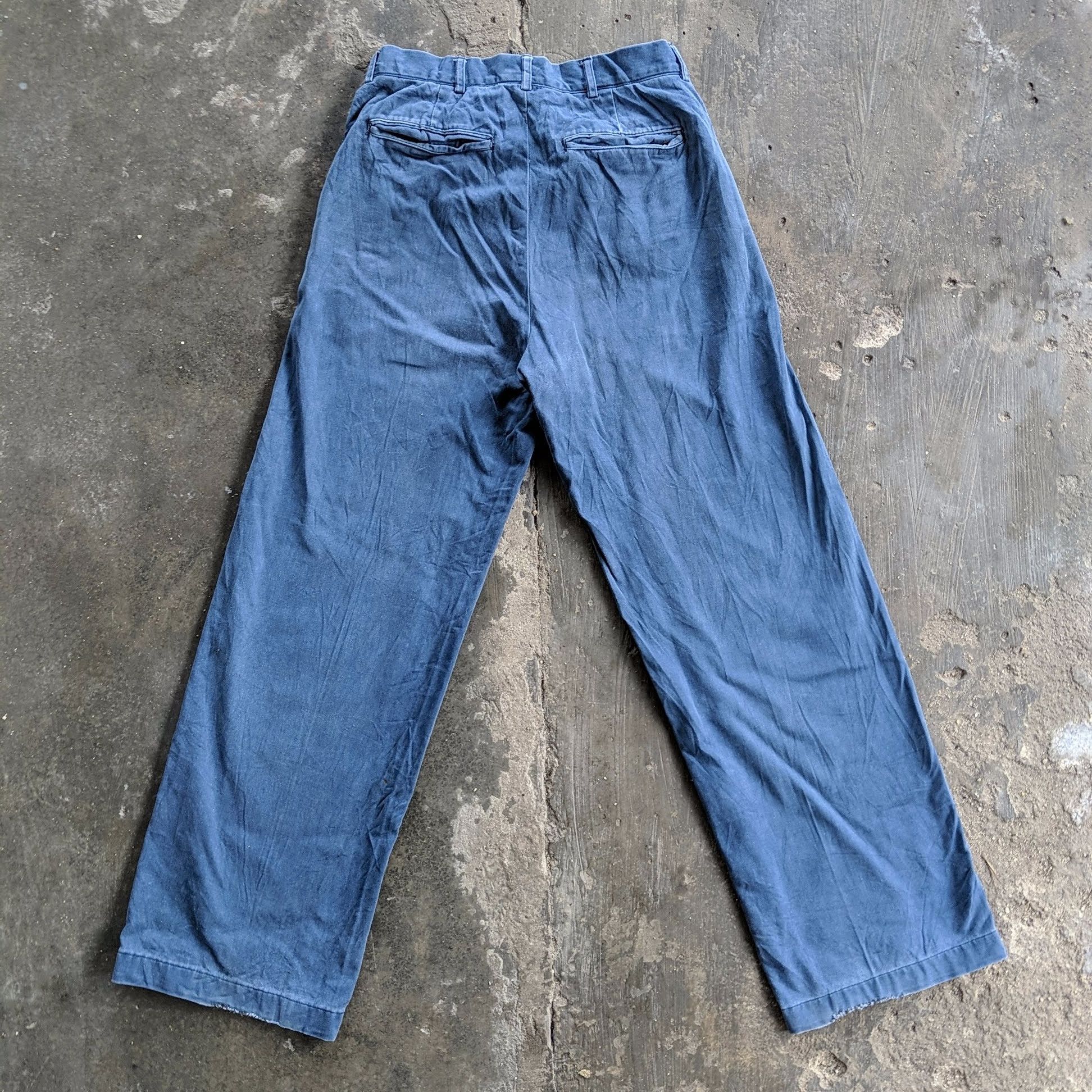 Japanese Brand × Vintage Vintage Japanese Blue Straight Trousers Casual Pants Size US 27 - 8 Thumbnail