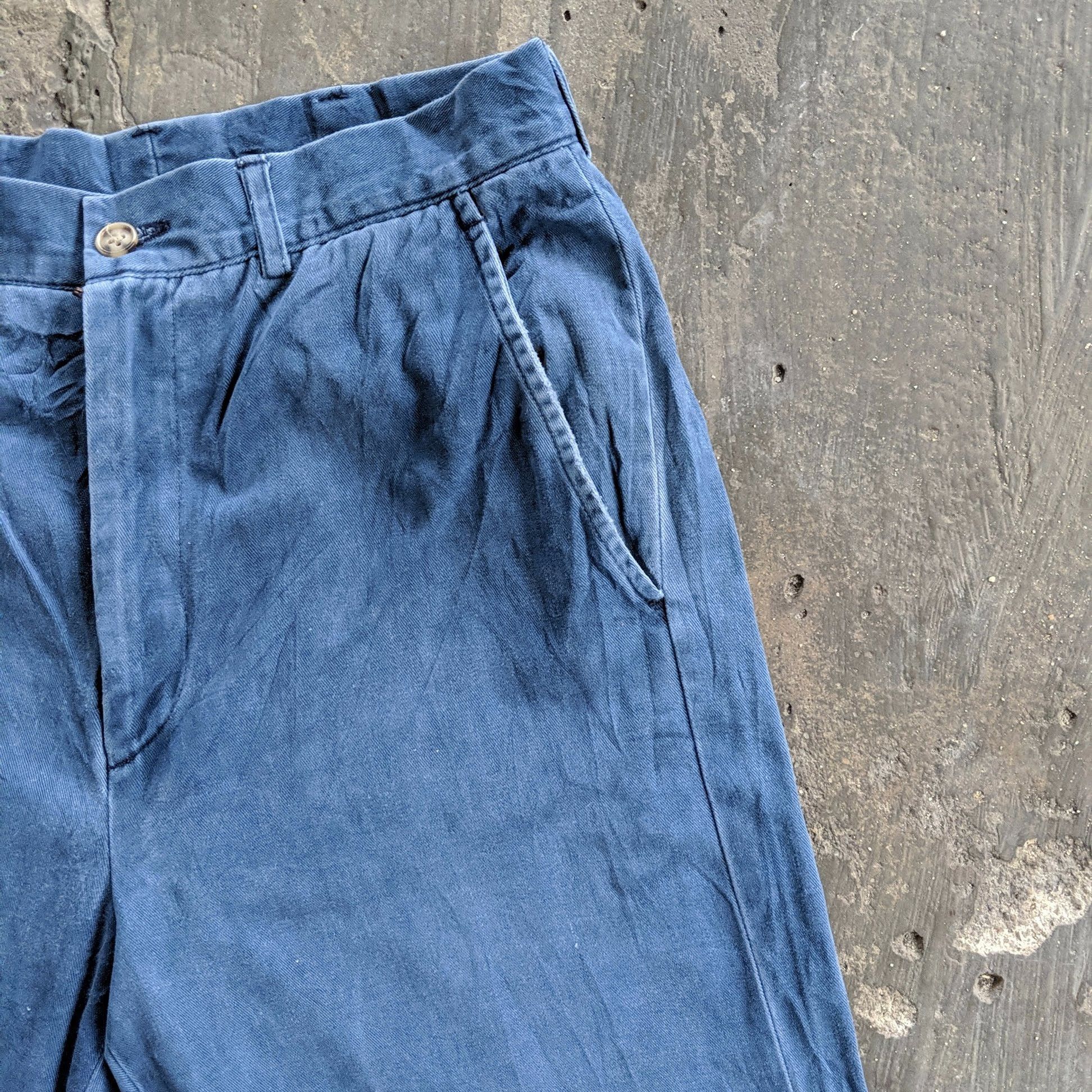 Japanese Brand × Vintage Vintage Japanese Blue Straight Trousers Casual Pants Size US 27 - 4 Thumbnail