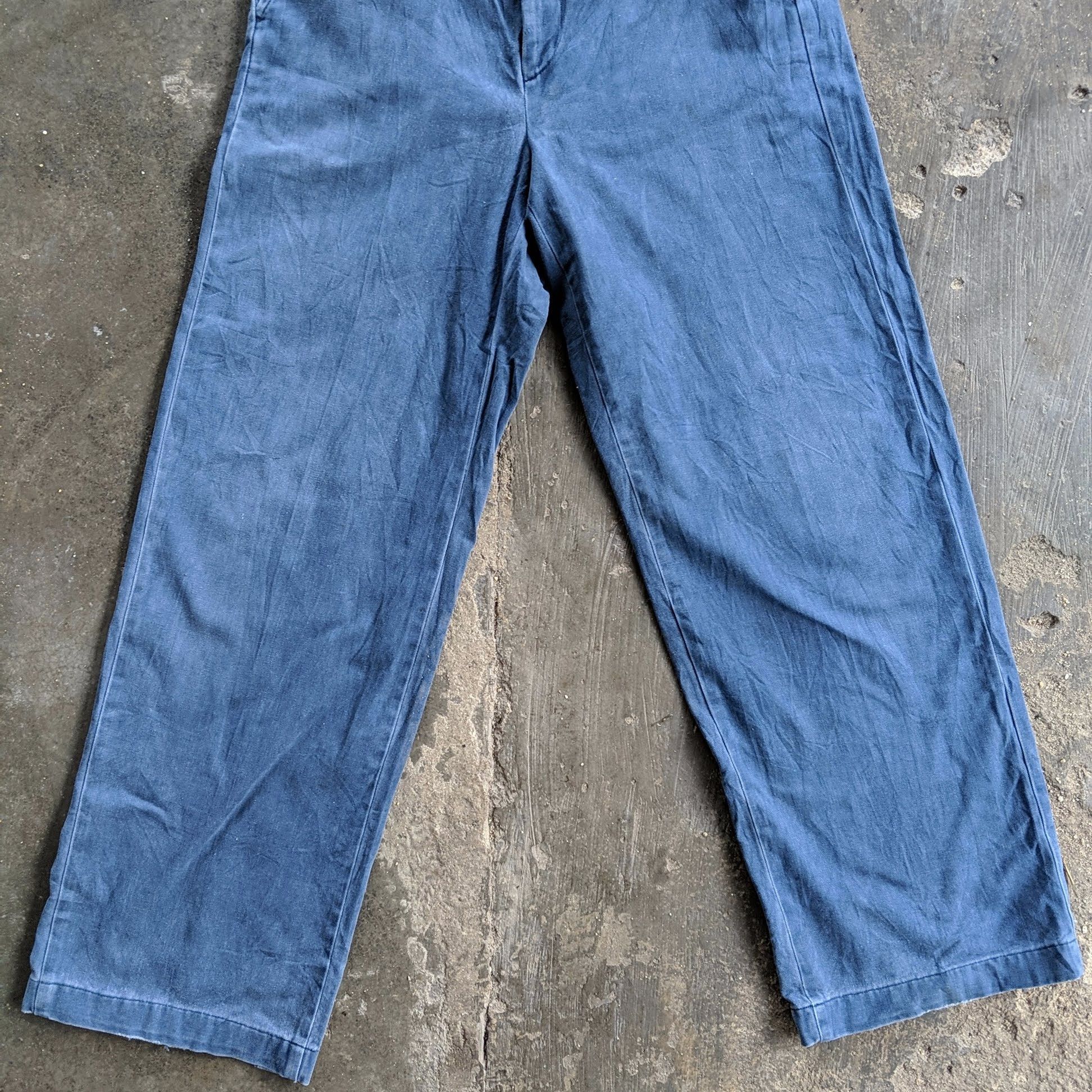 Japanese Brand × Vintage Vintage Japanese Blue Straight Trousers Casual Pants Size US 27 - 5 Thumbnail
