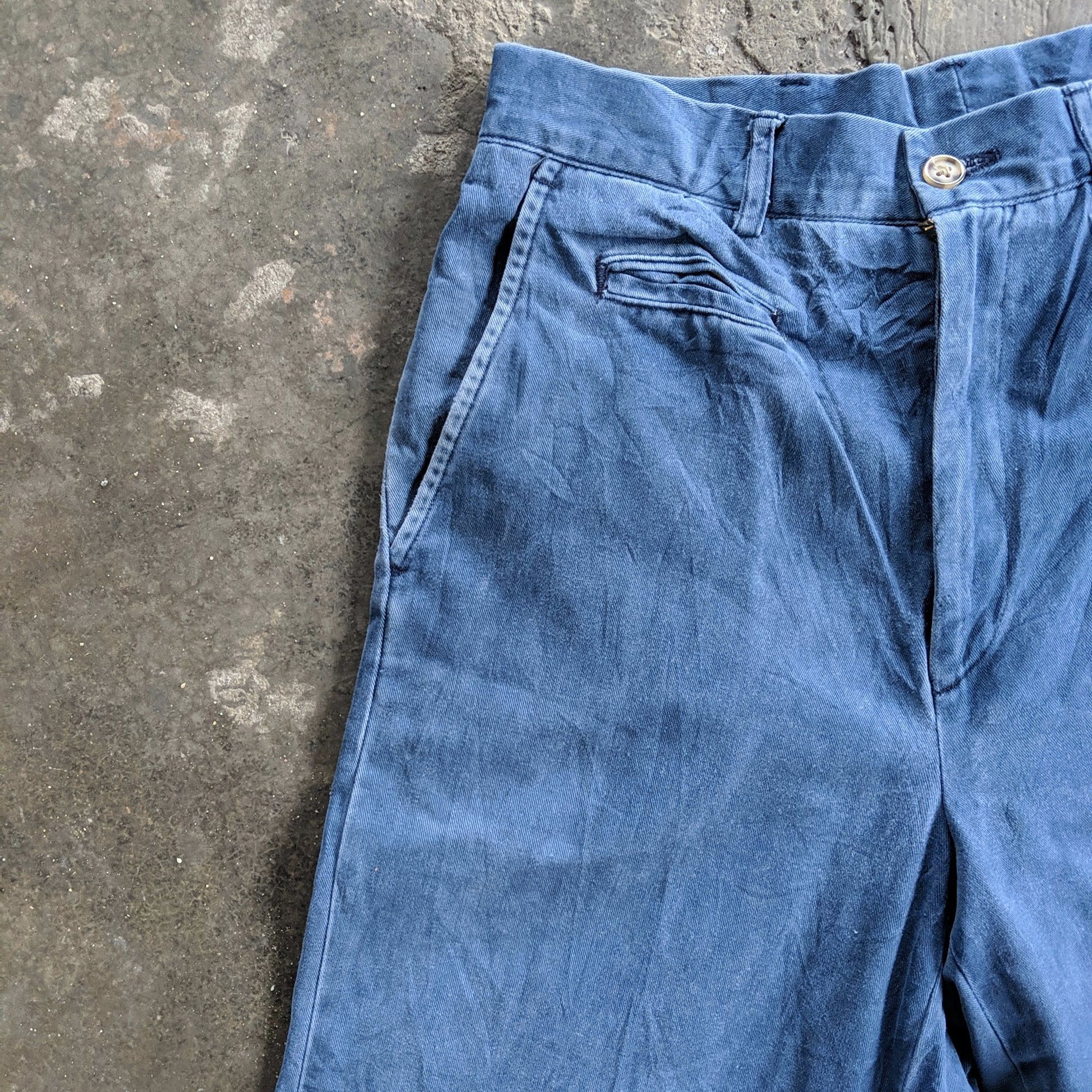 Japanese Brand × Vintage Vintage Japanese Blue Straight Trousers Casual Pants Size US 27 - 3 Thumbnail