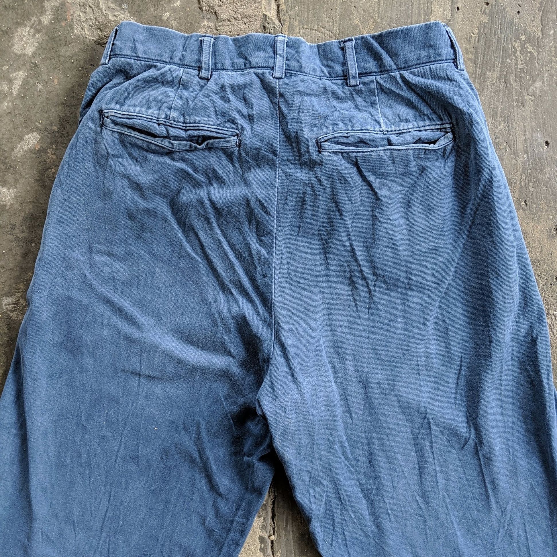 Japanese Brand × Vintage Vintage Japanese Blue Straight Trousers Casual Pants Size US 27 - 9 Thumbnail