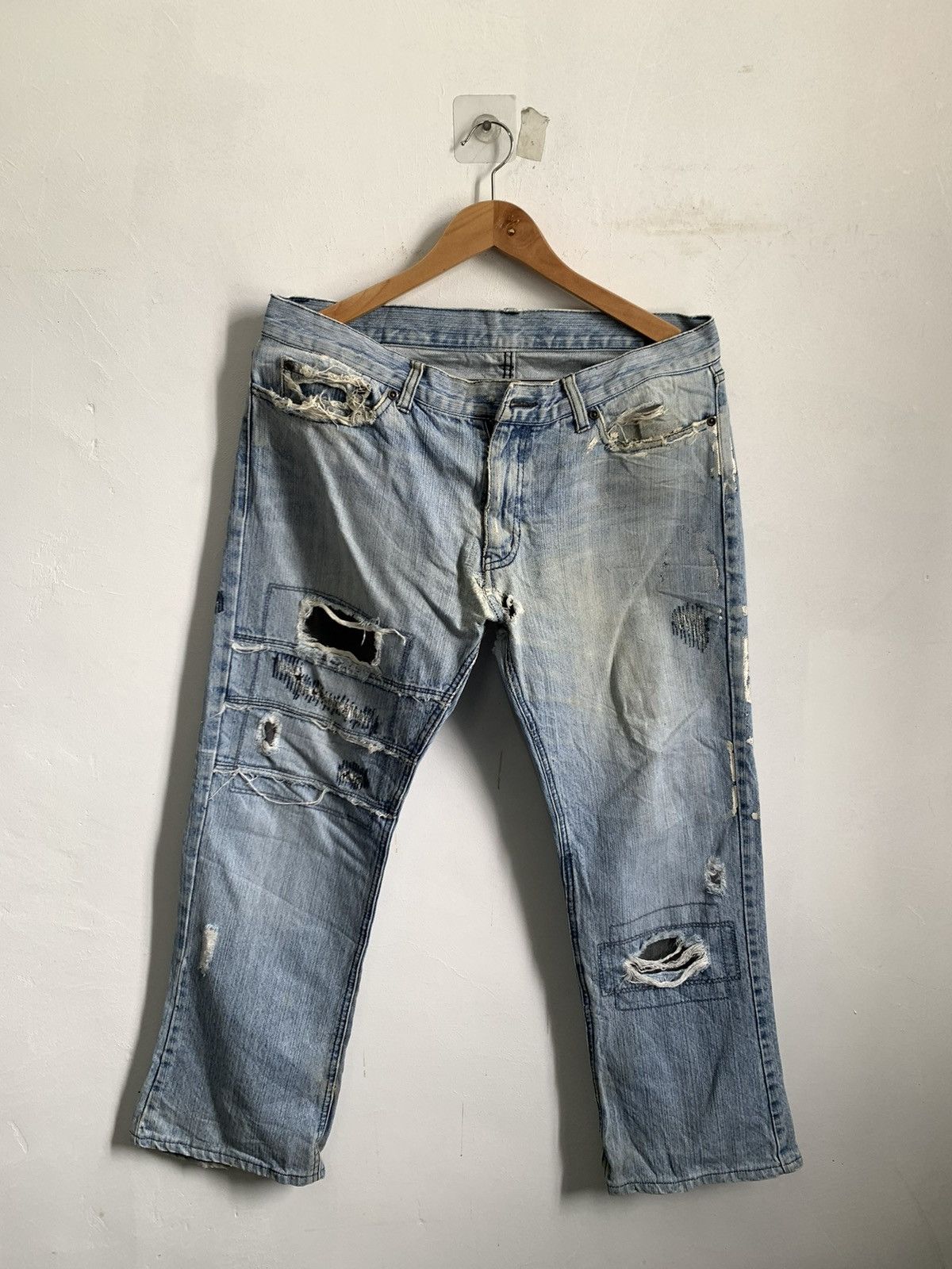 Japanese Brand Rupert Japan Distressed Denim Jeans Mix7 Size US 34 / EU 50 - 1 Thumbnail